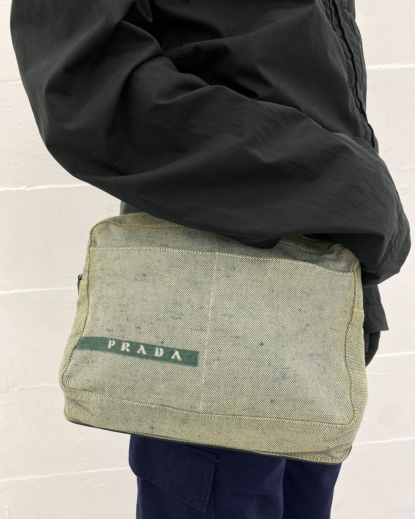 Prada SS1999 Canvas-Gürteltasche Grün 