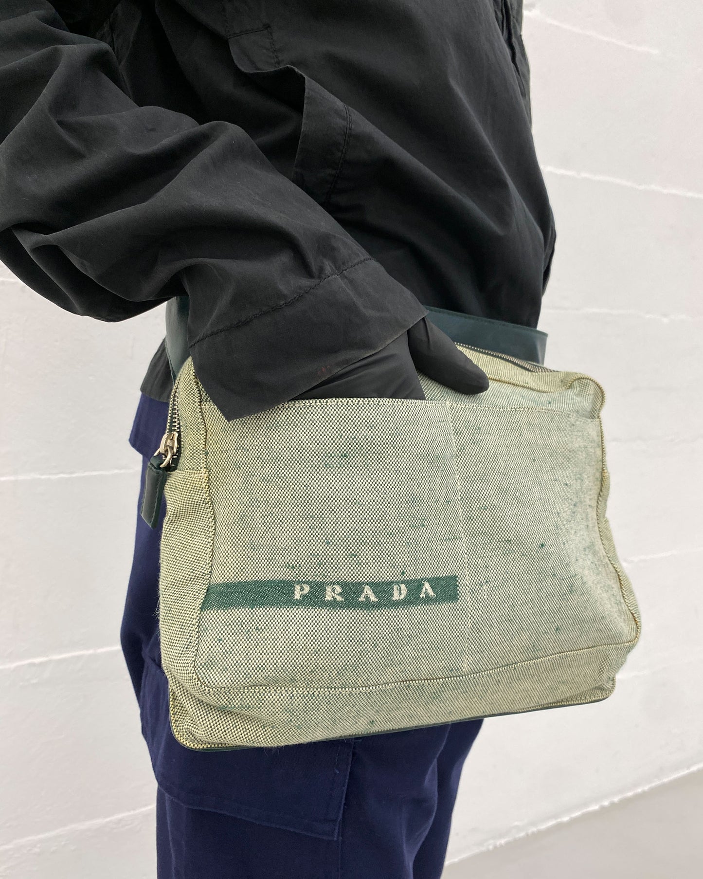 Prada SS1999 Canvas Waist Bag Green