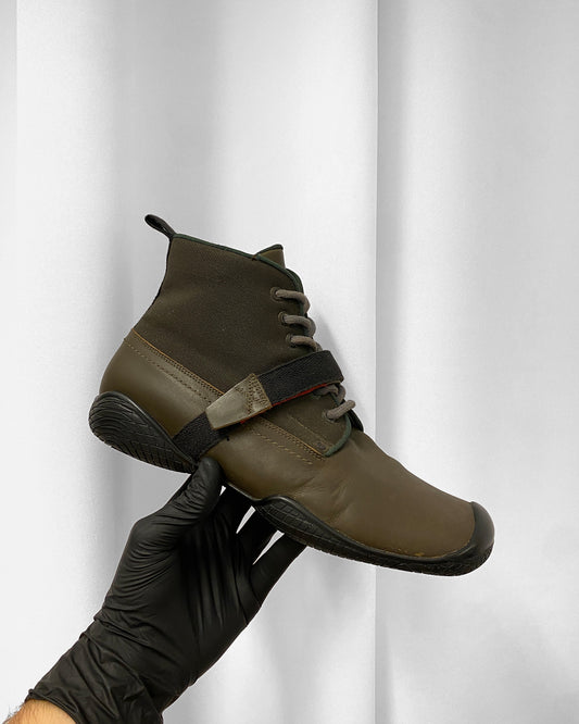 Prada AW1999 Strap Combat Sneaker Boots Khaki Green