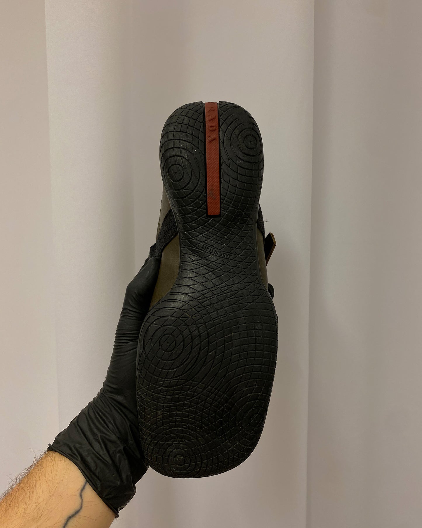 Prada AW1999 Strap Combat Sneaker Boots Khaki Green