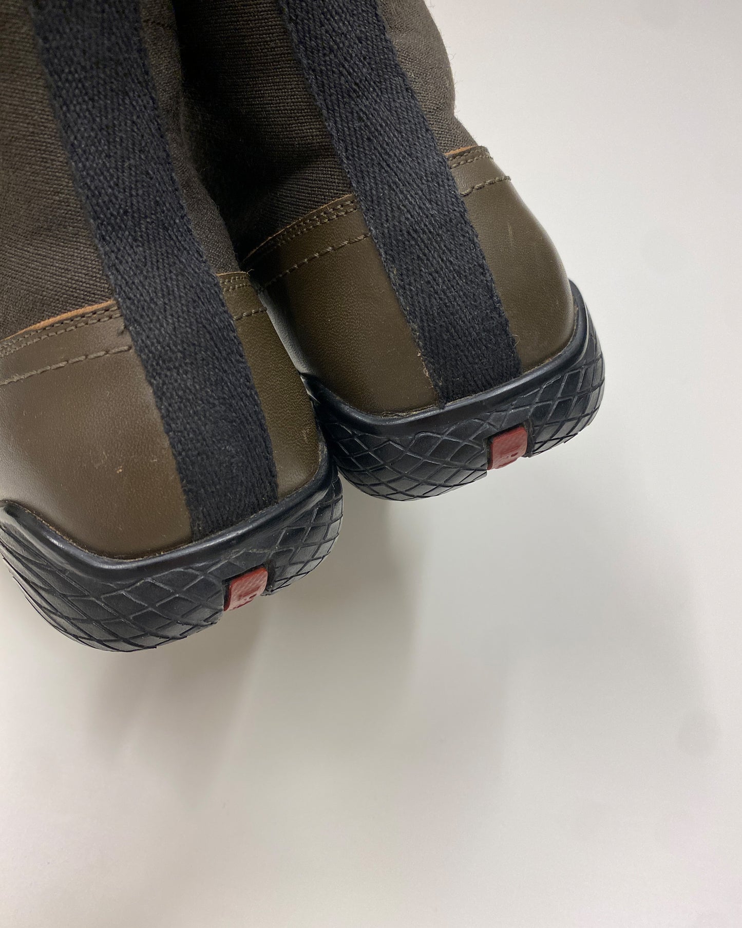 Prada AW1999 Strap Combat Sneaker Boots Khaki Green