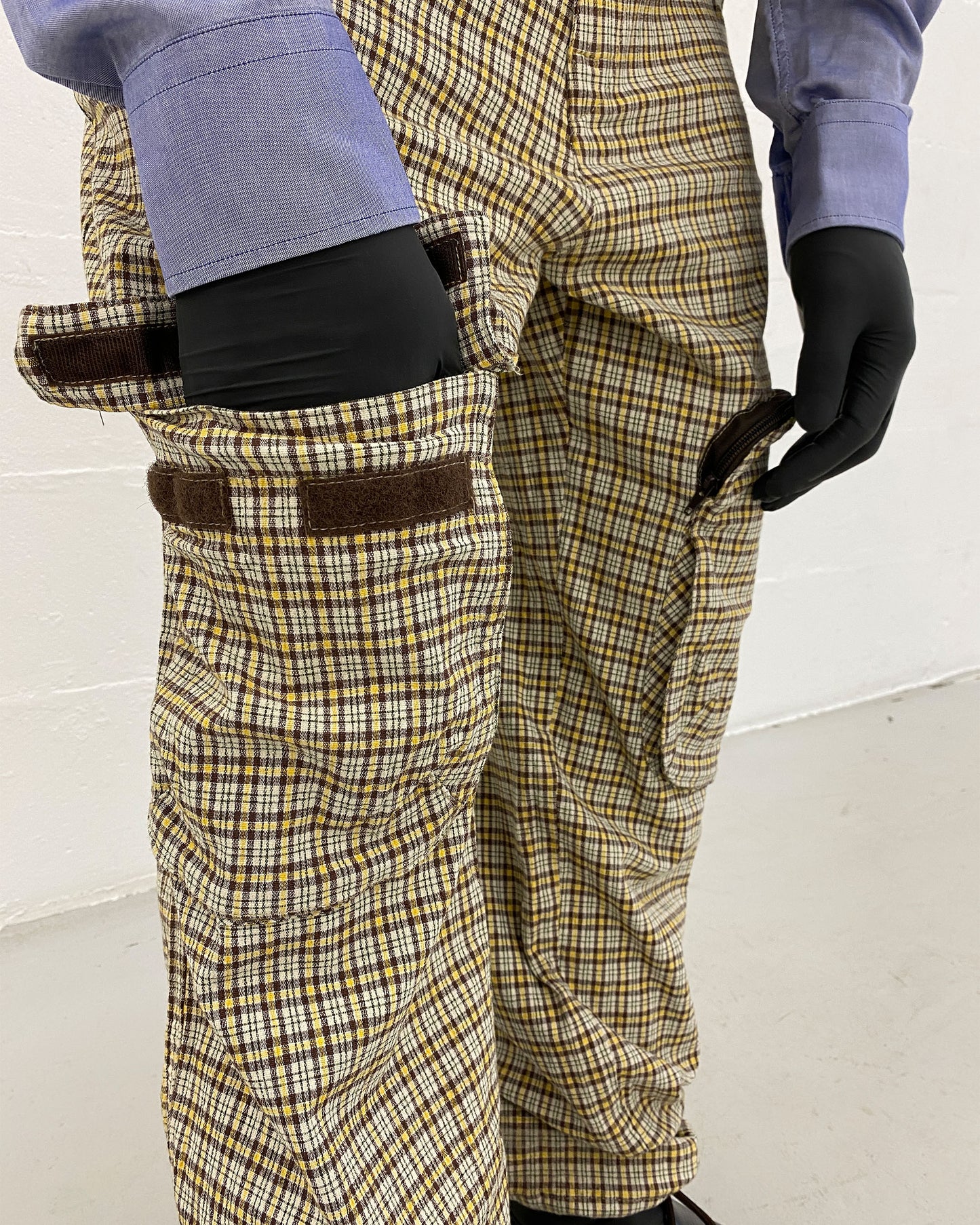 W.&L.T. Walter van Beirendonck 1990s Tartan Checkered Cargo Pants Yellow