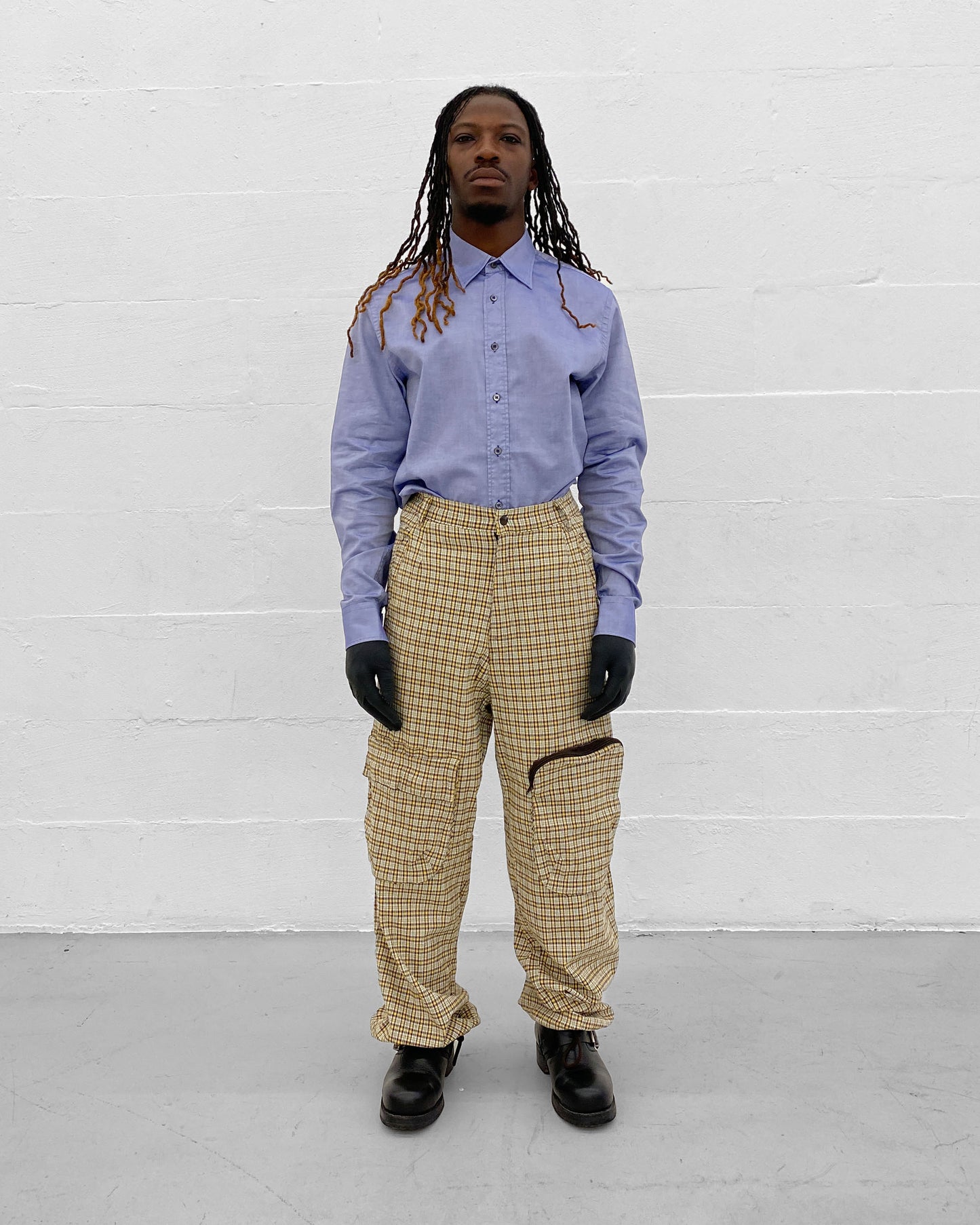 W.&L.T. Walter van Beirendonck 1990s Tartan Checkered Cargo Pants Yellow