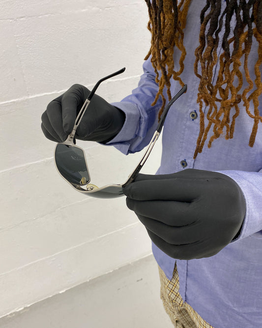 Prada 2010s SPR54H 6912 1BC-1A1 120 Sunglasses Silver