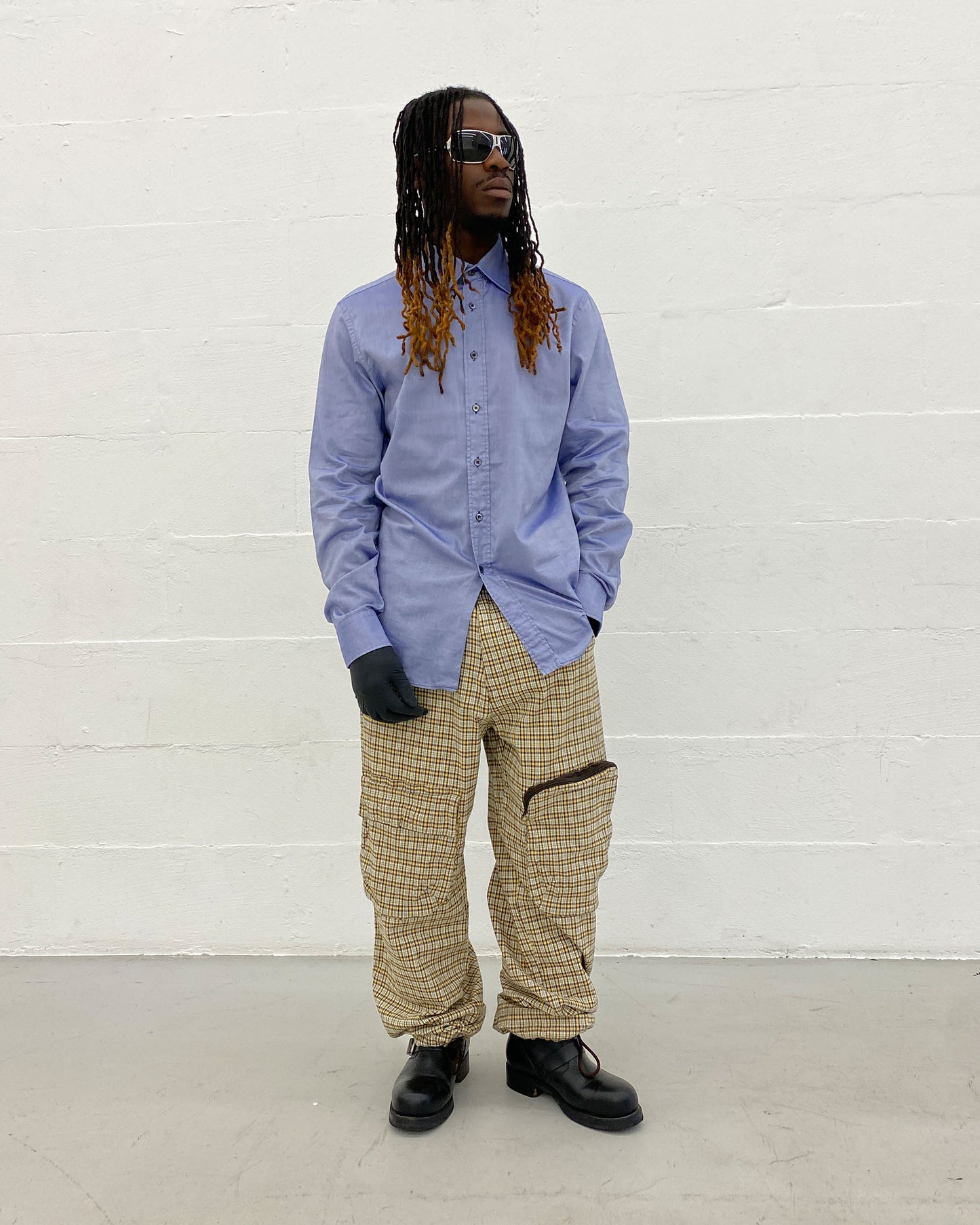 W.&L.T. Walter van Beirendonck 1990s Tartan Checkered Cargo Pants Yellow