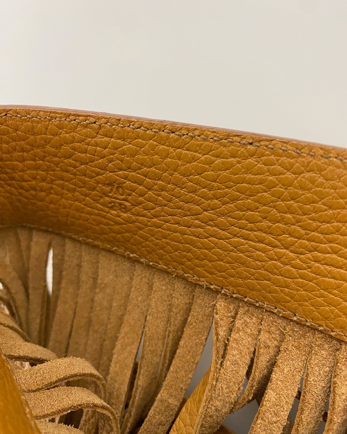 Prada SS2007 Leather Fringe Belt Light Brown