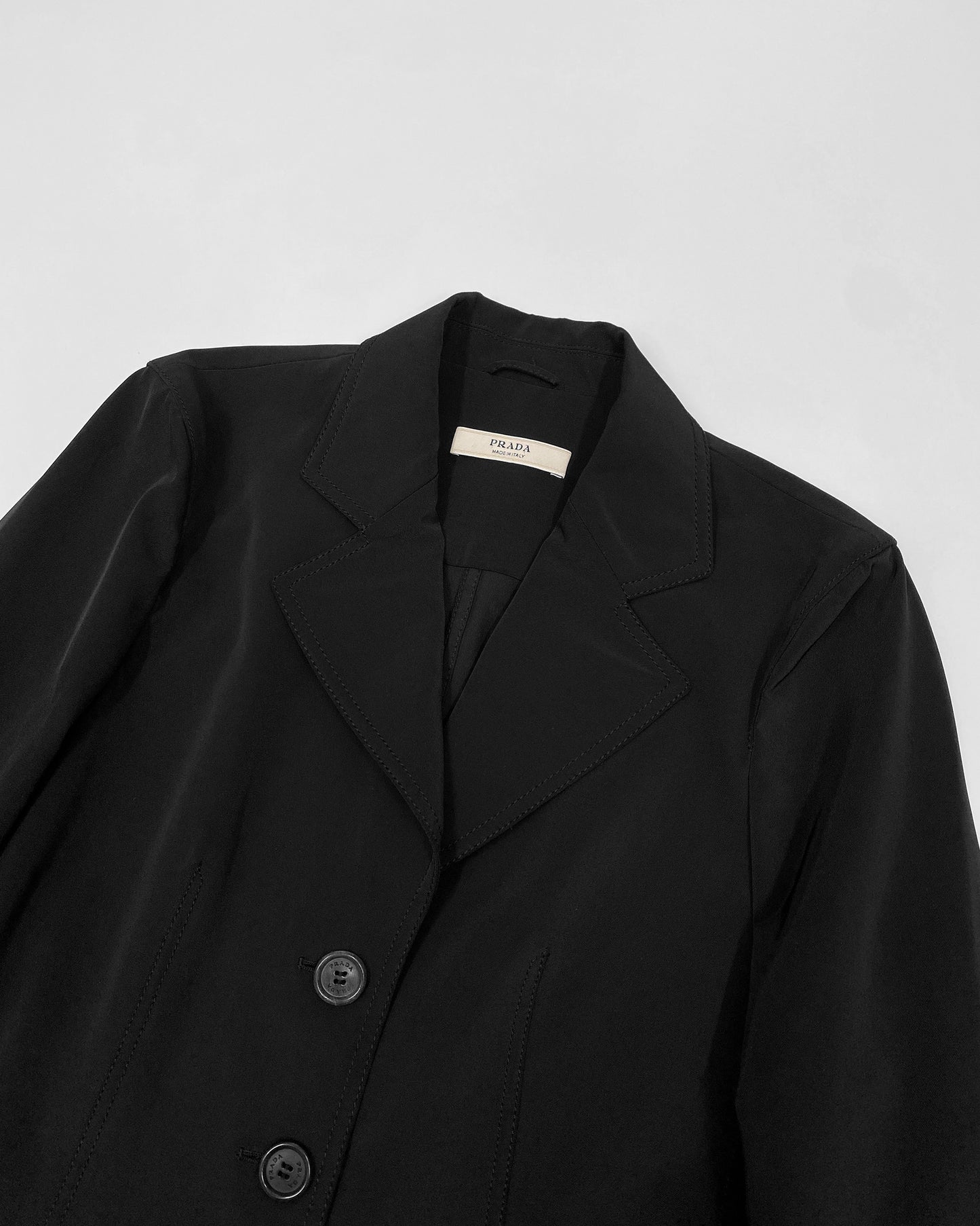 Prada 2000s Nylon Blazer and Pants Set Black