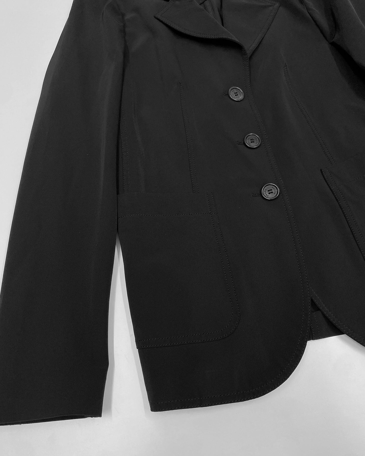 Prada 2000s Nylon Blazer and Pants Set Black