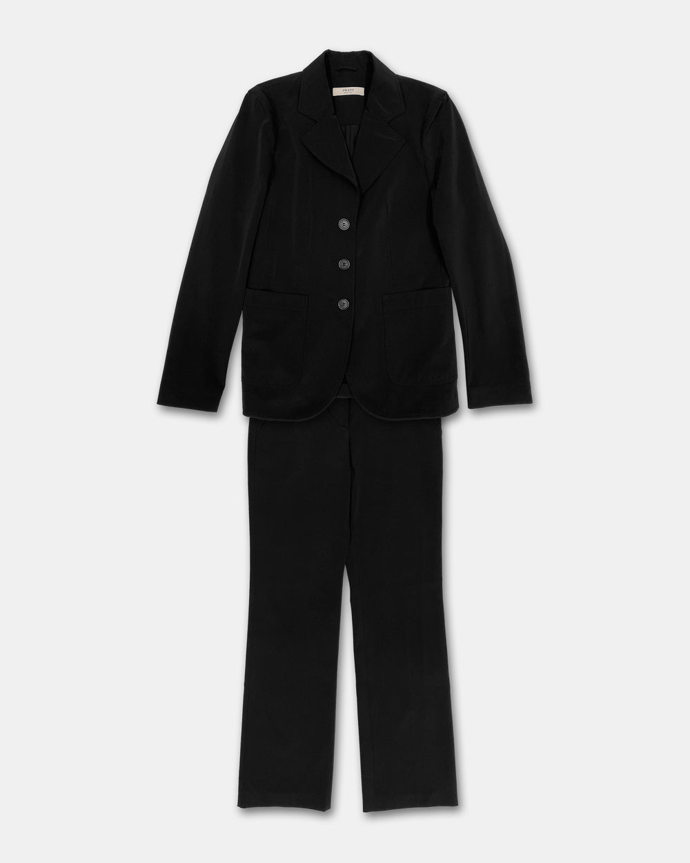 Prada 2000s Nylon Blazer and Pants Set Black