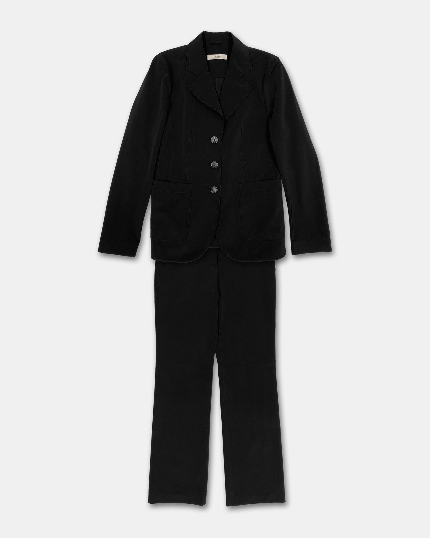 Prada 2000s Nylon Blazer and Pants Set Black