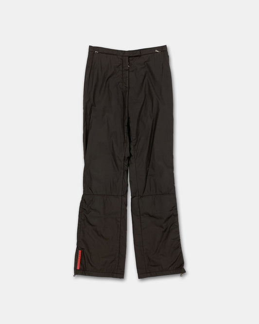 Prada 2000s Nylon Ski Track Pants Brown