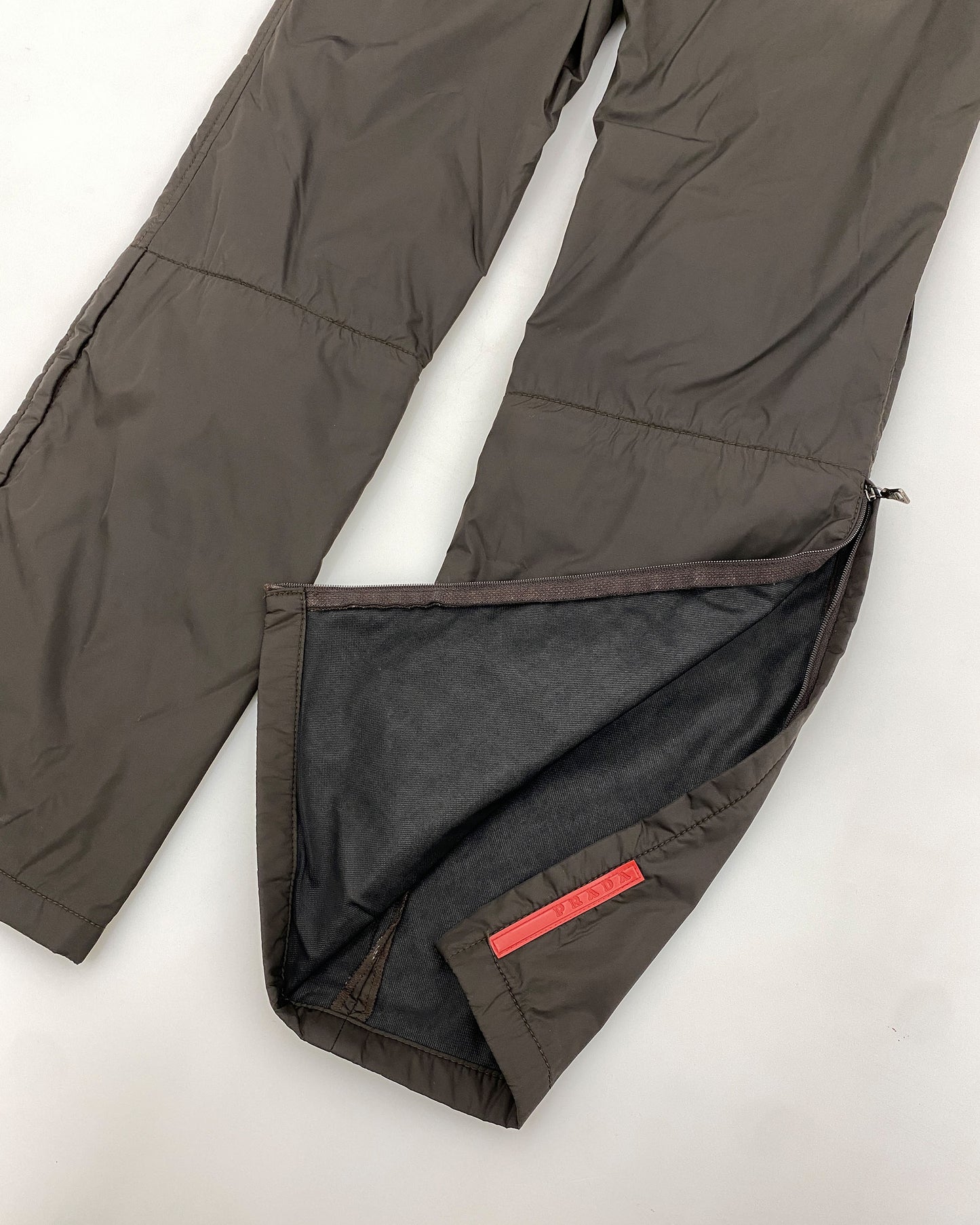 Prada 2000s Nylon Ski Track Pants Brown