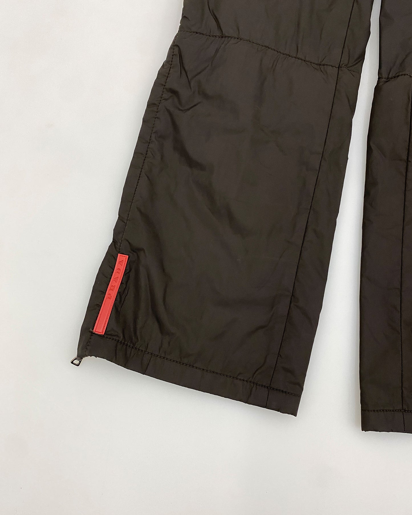Prada 2000s Nylon Ski Track Pants Brown