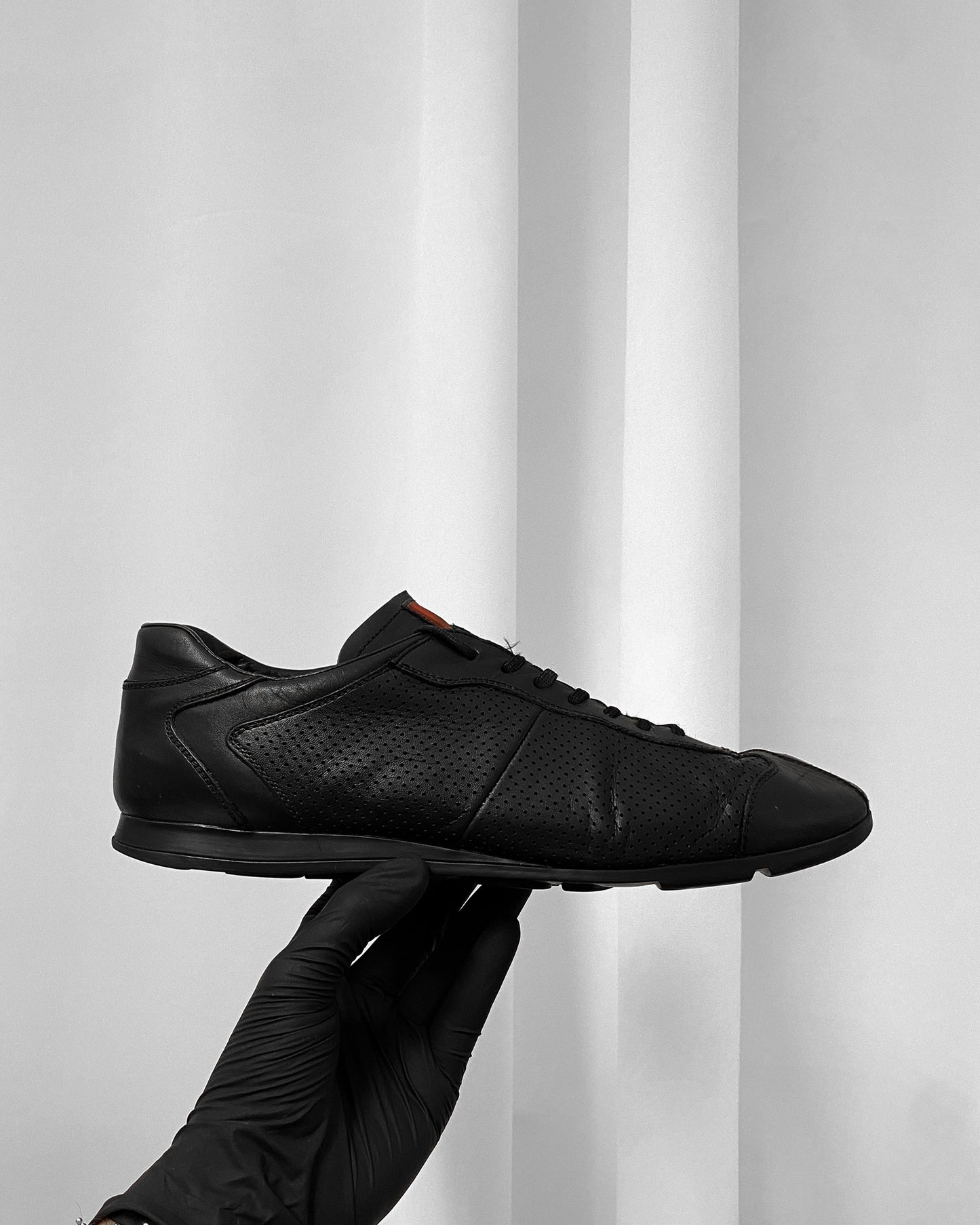 Prada 2000s Perforated Leather Sneaker Black