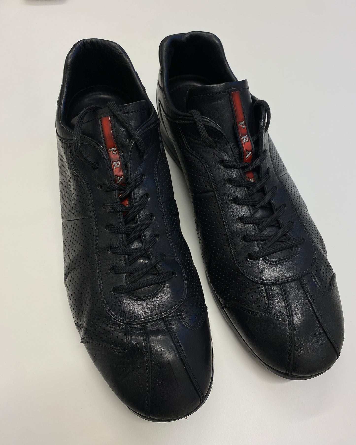 Prada 2000s Perforated Leather Sneaker Black