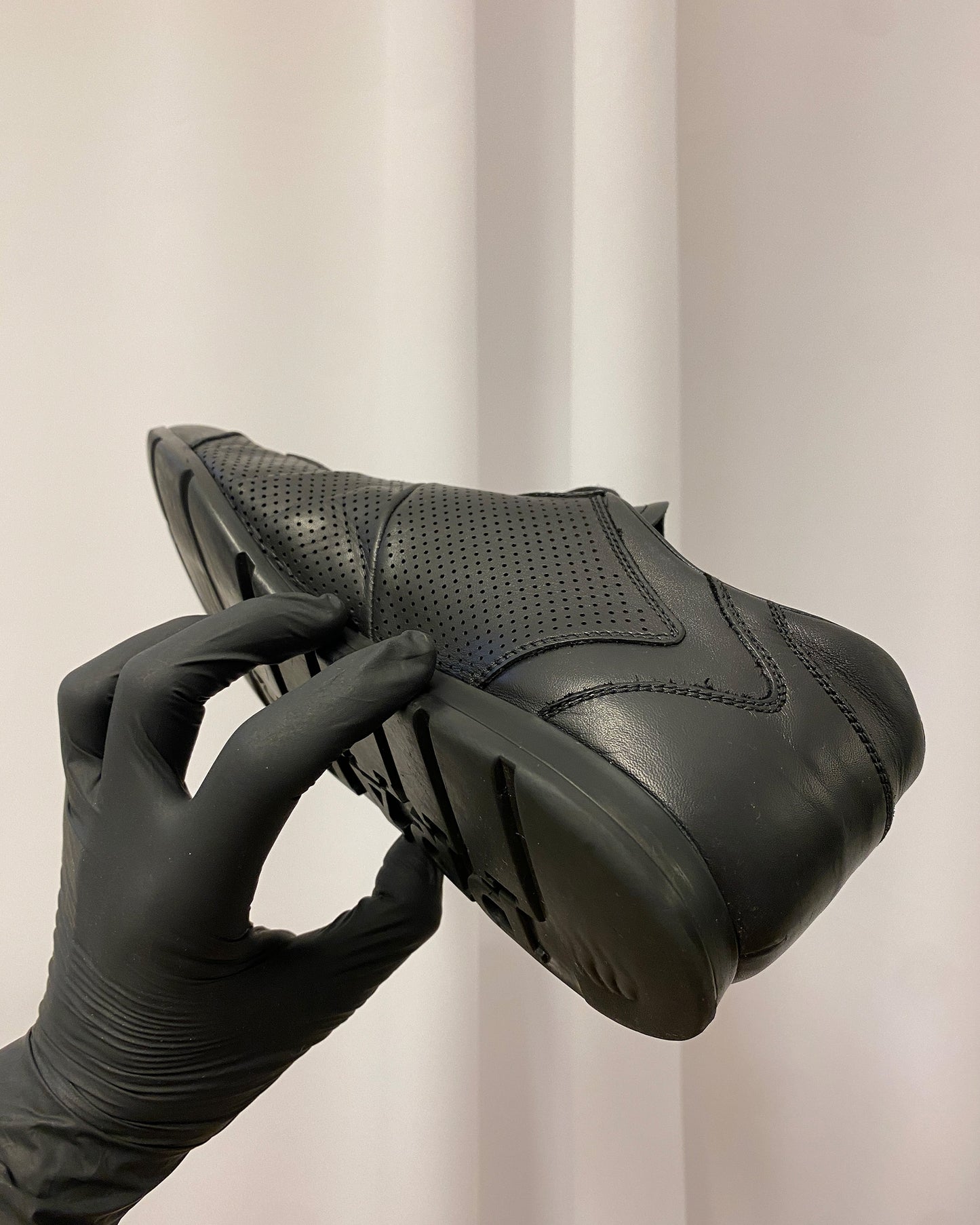 Prada 2000s Perforated Leather Sneaker Black