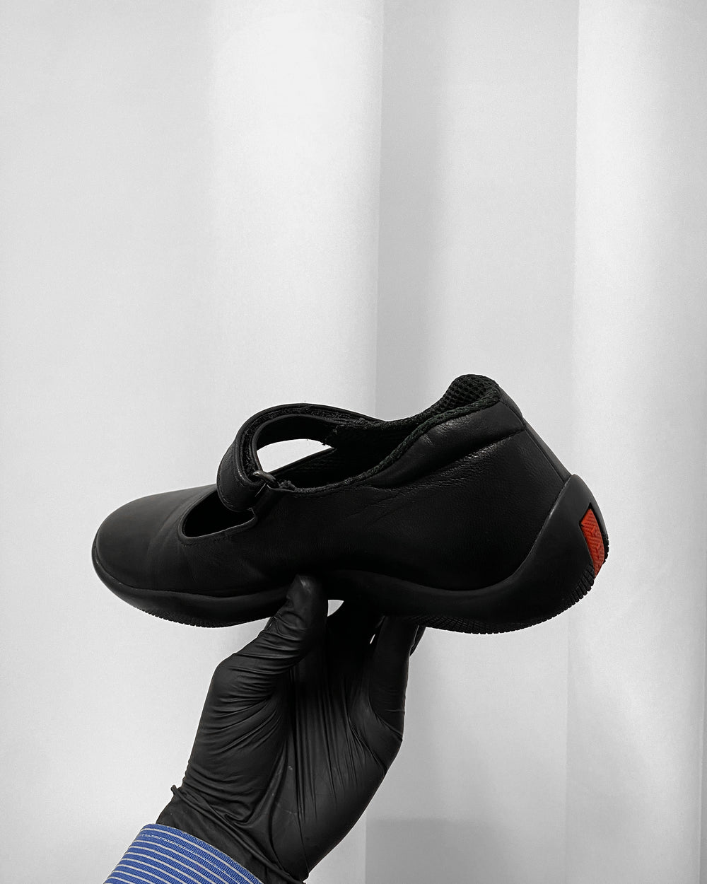 Prada 2000s Leather Mary Jane Sneaker Black