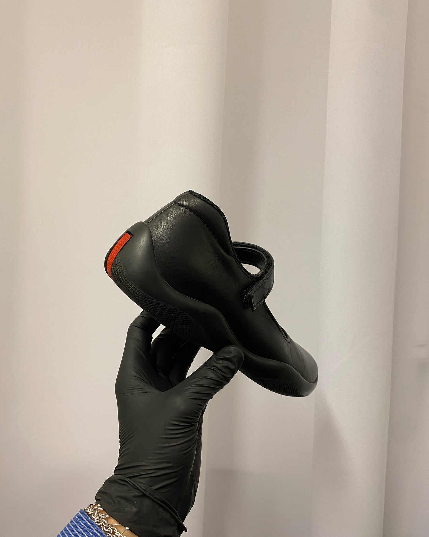 Prada 2000s Leather Mary Jane Sneaker Black