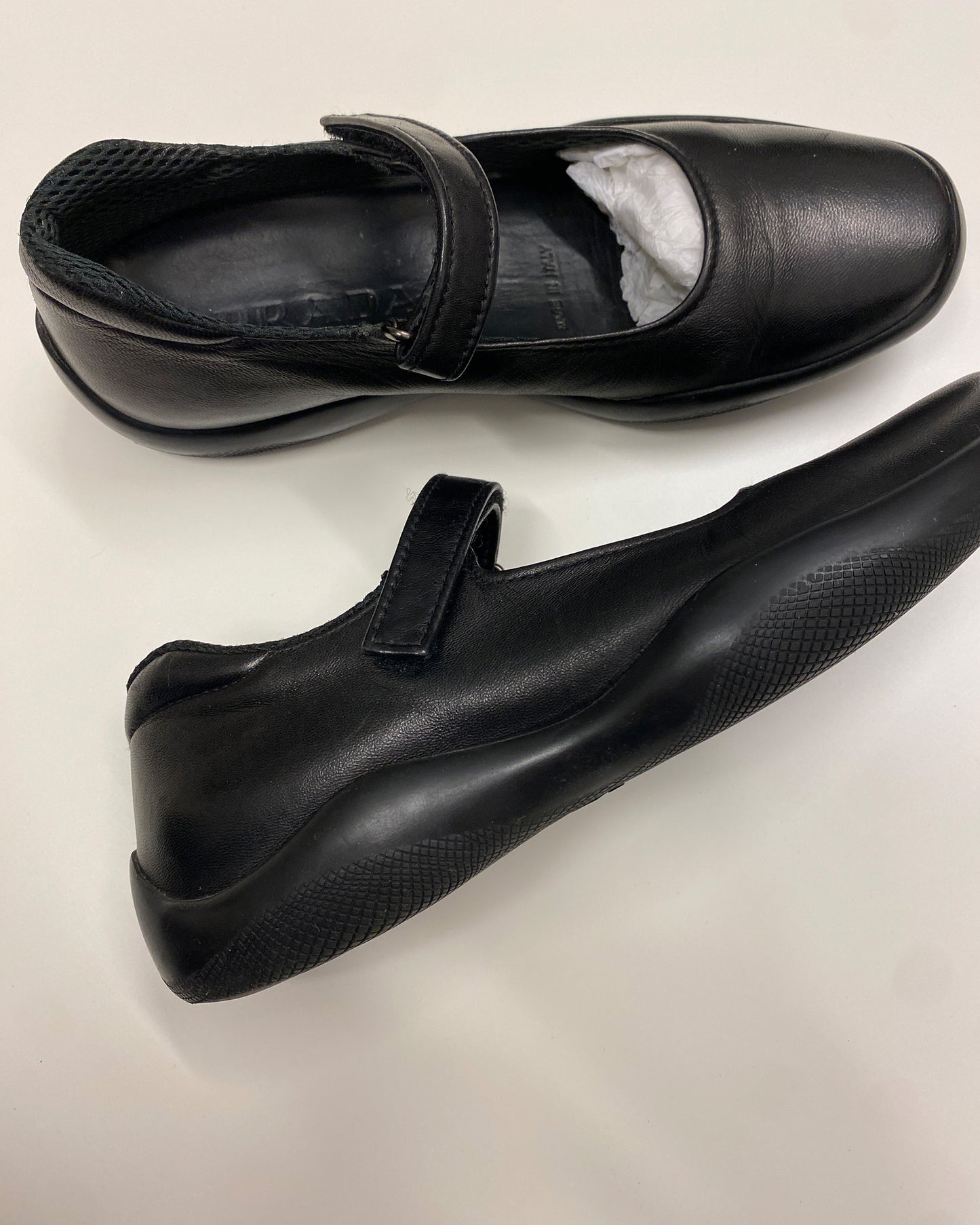 Prada 2000s Leather Mary Jane Sneaker Black