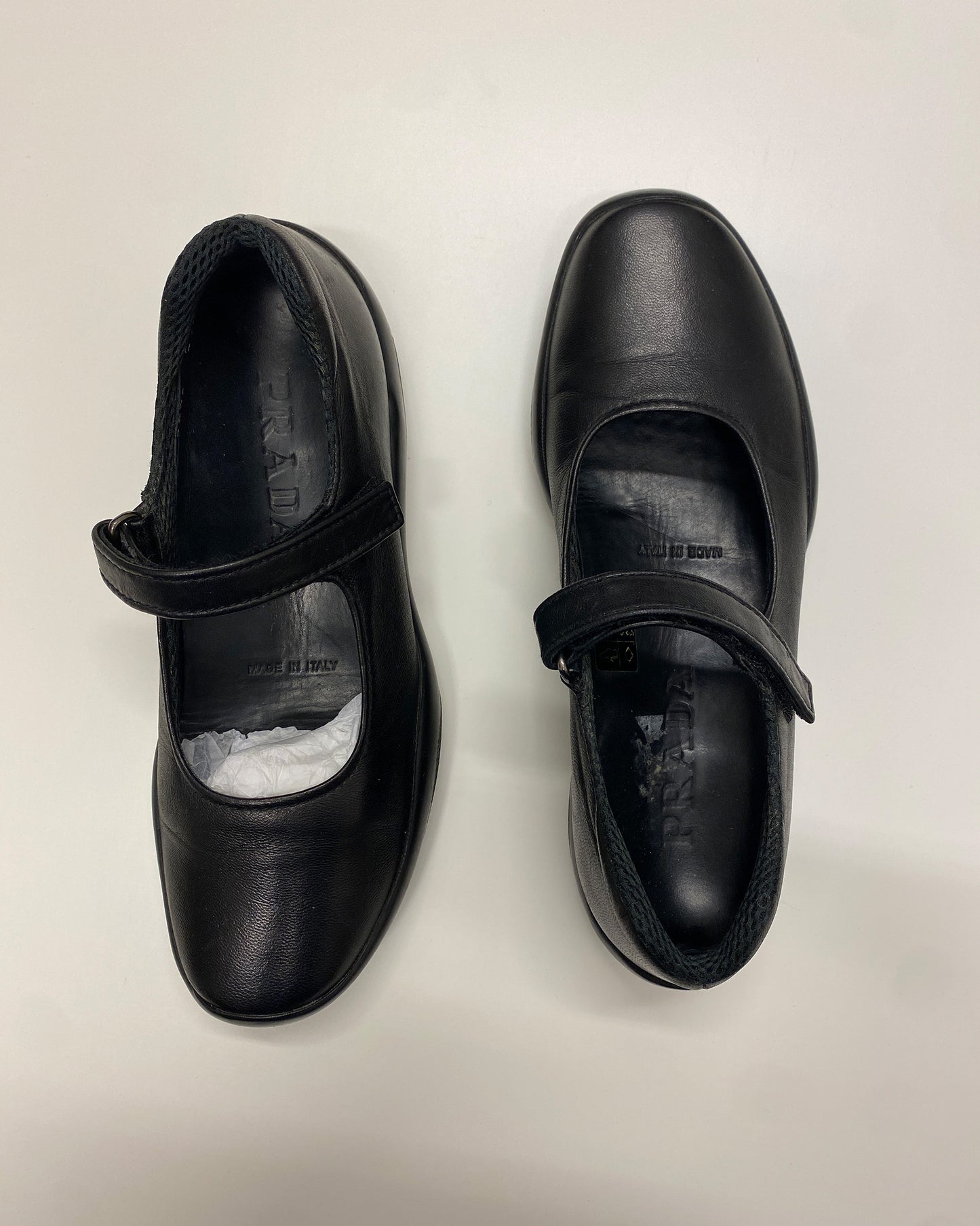 Prada 2000s Leather Mary Jane Sneaker Black