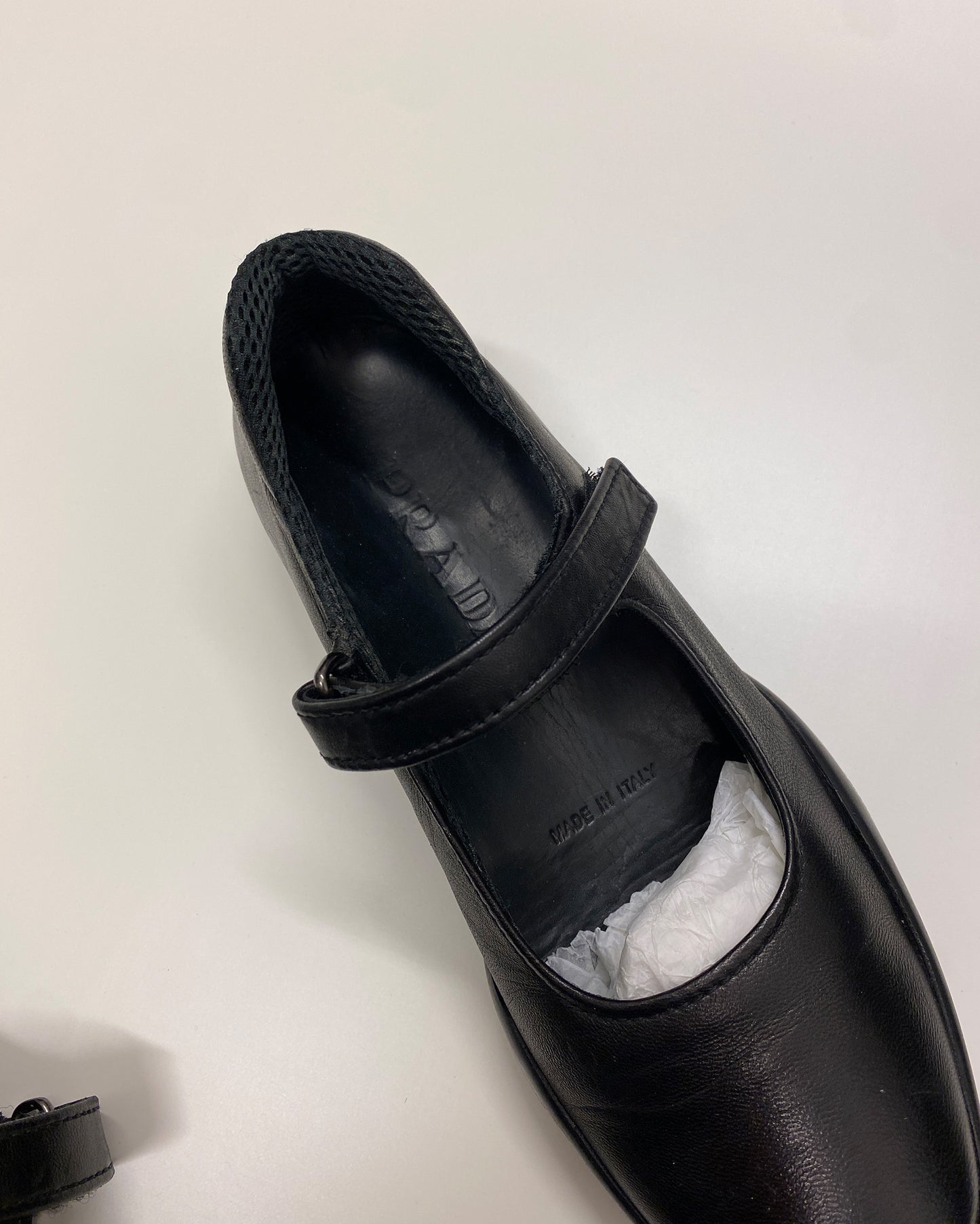 Prada 2000s Leather Mary Jane Sneaker Black