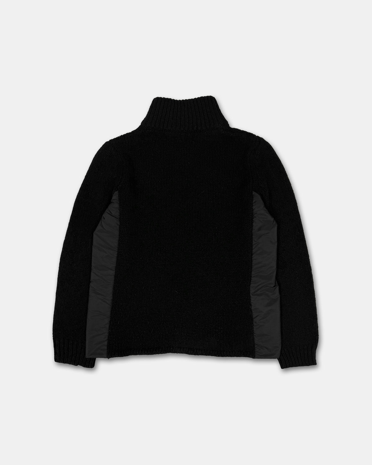 Prada 2000s Half Zip Nylon Knit Wool Sweater Black