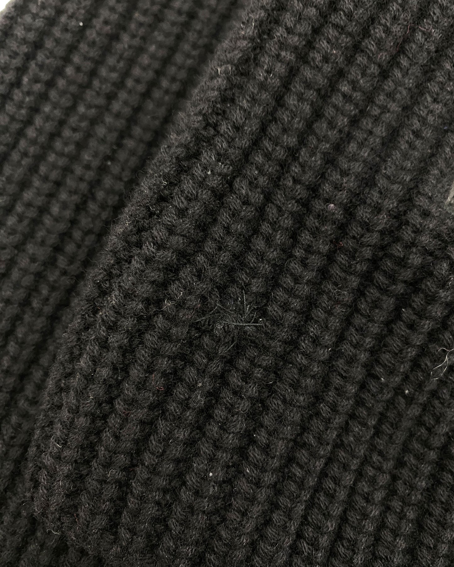 Prada 2010s Elbow Patch Zip Knit Sweater Black