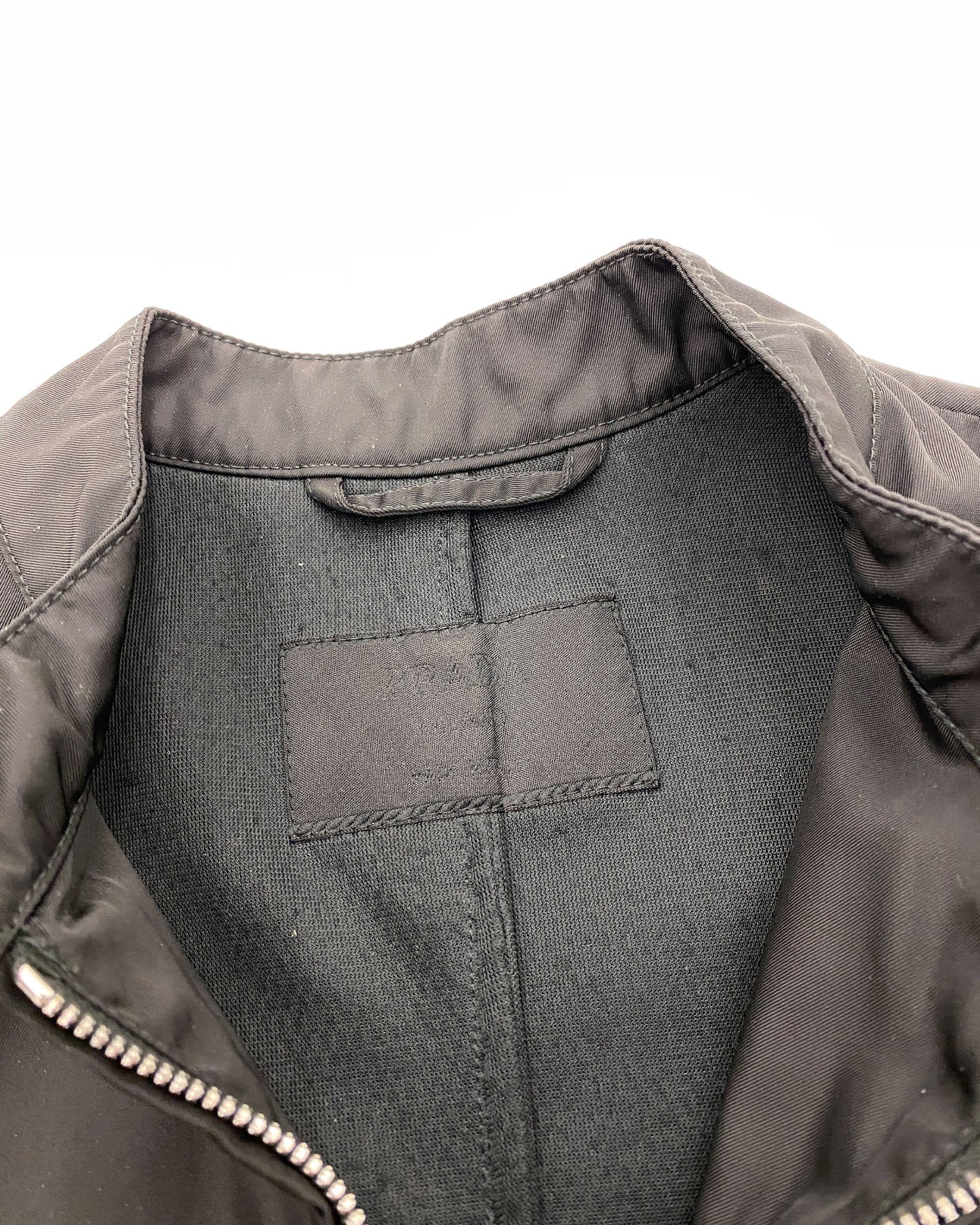 Prada 1990s Nylon Mesh Biker Jacket Black