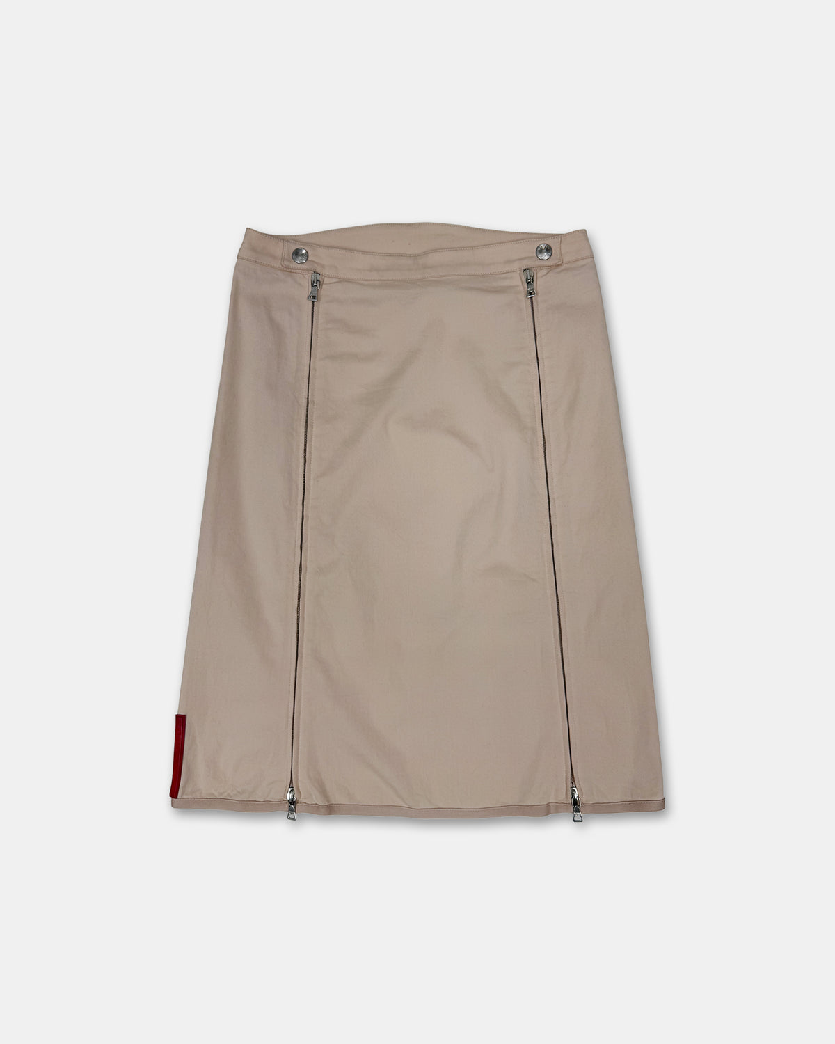 Prada 2000s Double Zip Sport Skirt Beige