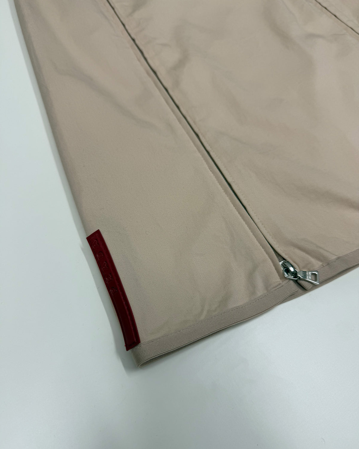 Prada 2000s Double Zip Sport Skirt Beige