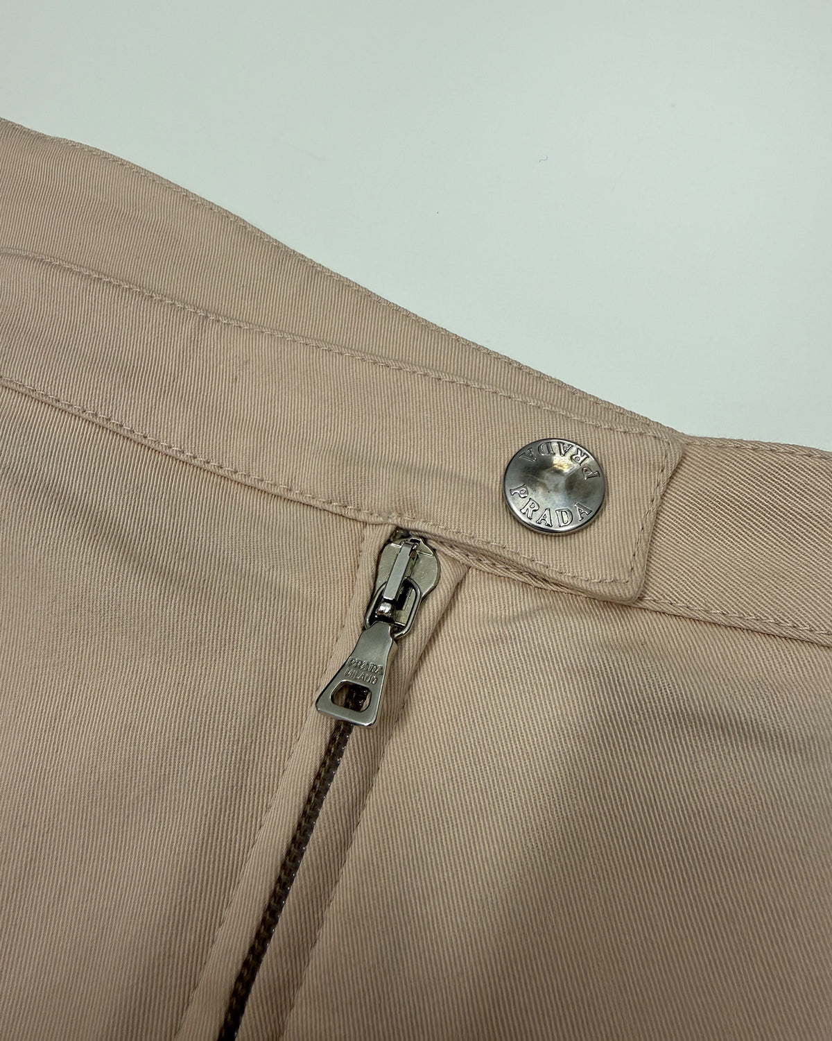 Prada 2000s Double Zip Sport Skirt Beige