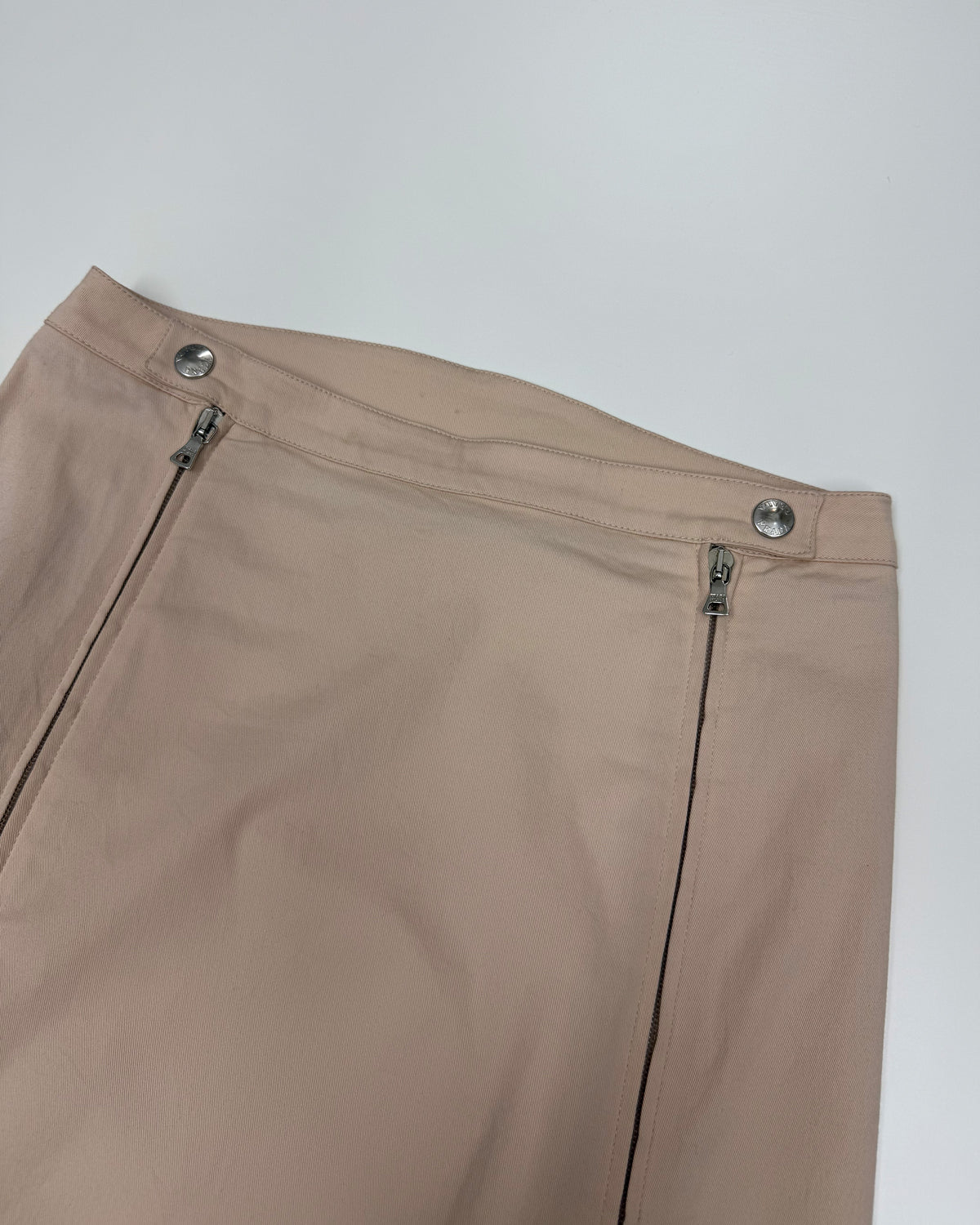Prada 2000s Double Zip Sport Skirt Beige