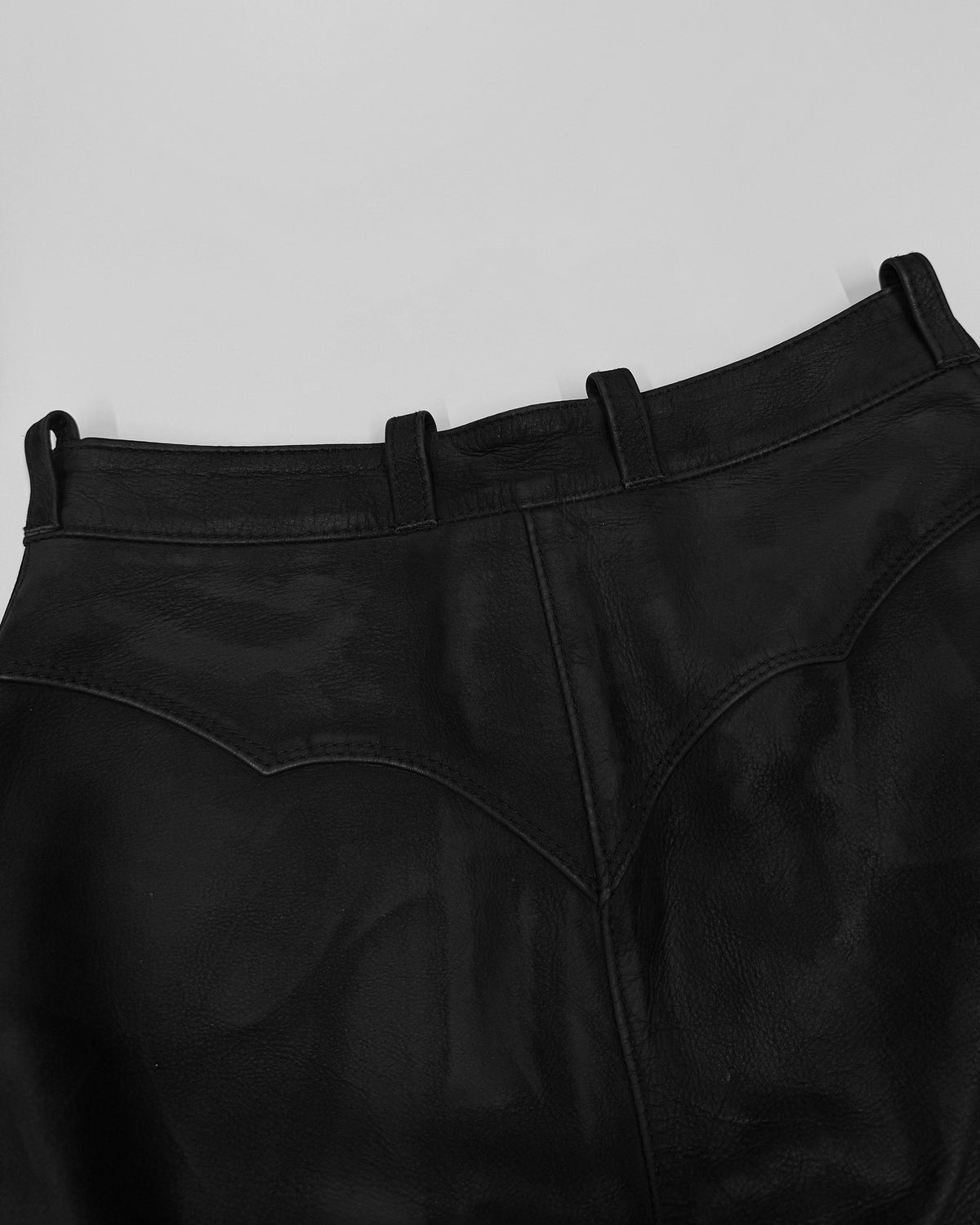 Pyrate-Style 2010s Western Style Thick Leather Pants Black