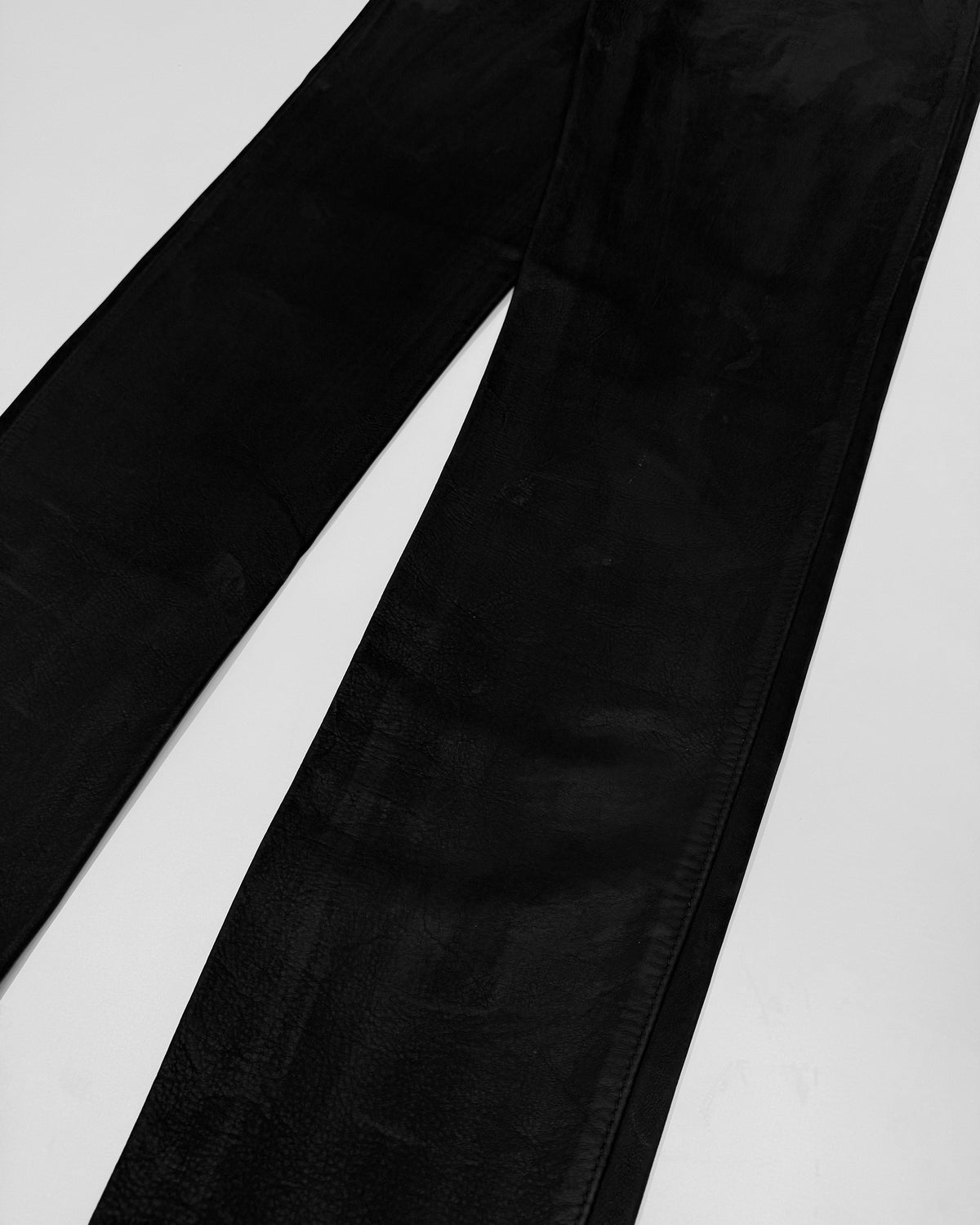Pyrate-Style 2010s Western Style Thick Leather Pants Black