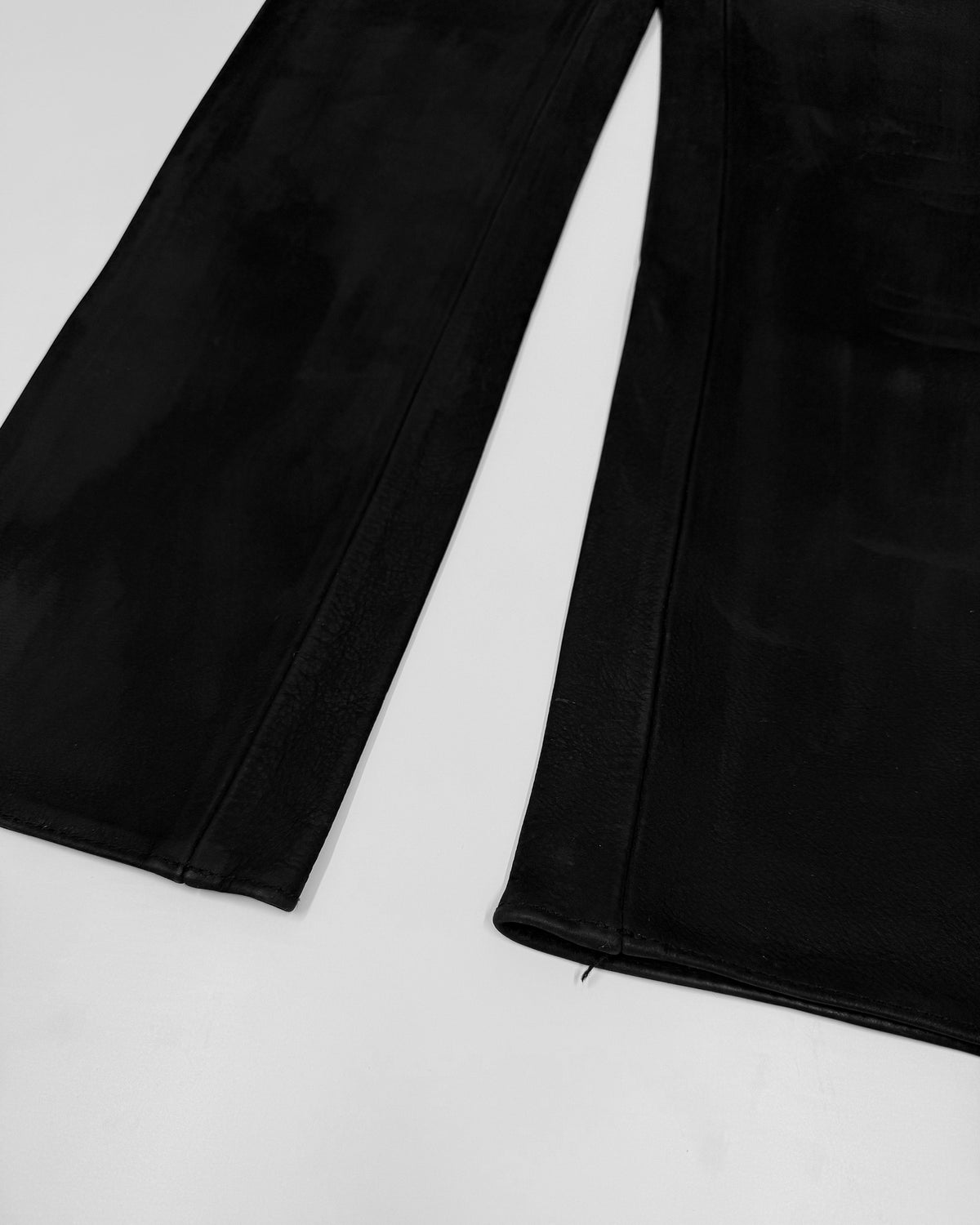 Pyrate-Style 2010s Western Style Thick Leather Pants Black