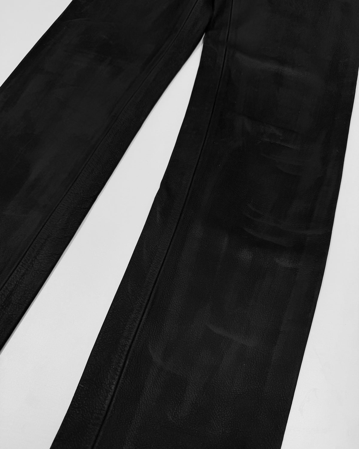 Pyrate-Style 2010s Western Style Thick Leather Pants Black