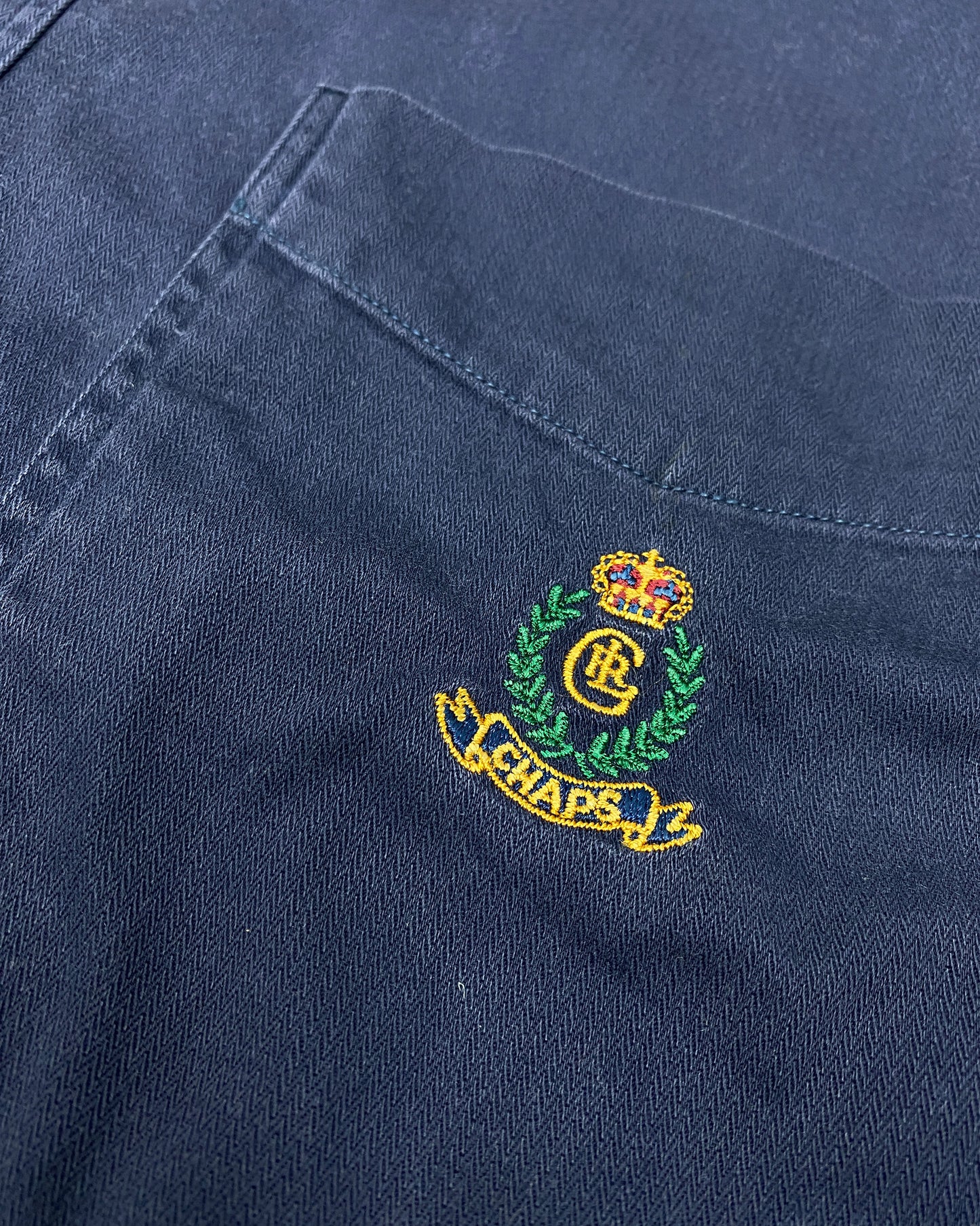 Chaps Ralph Lauren 1980s Made in Korea Button Down Shirt Navy