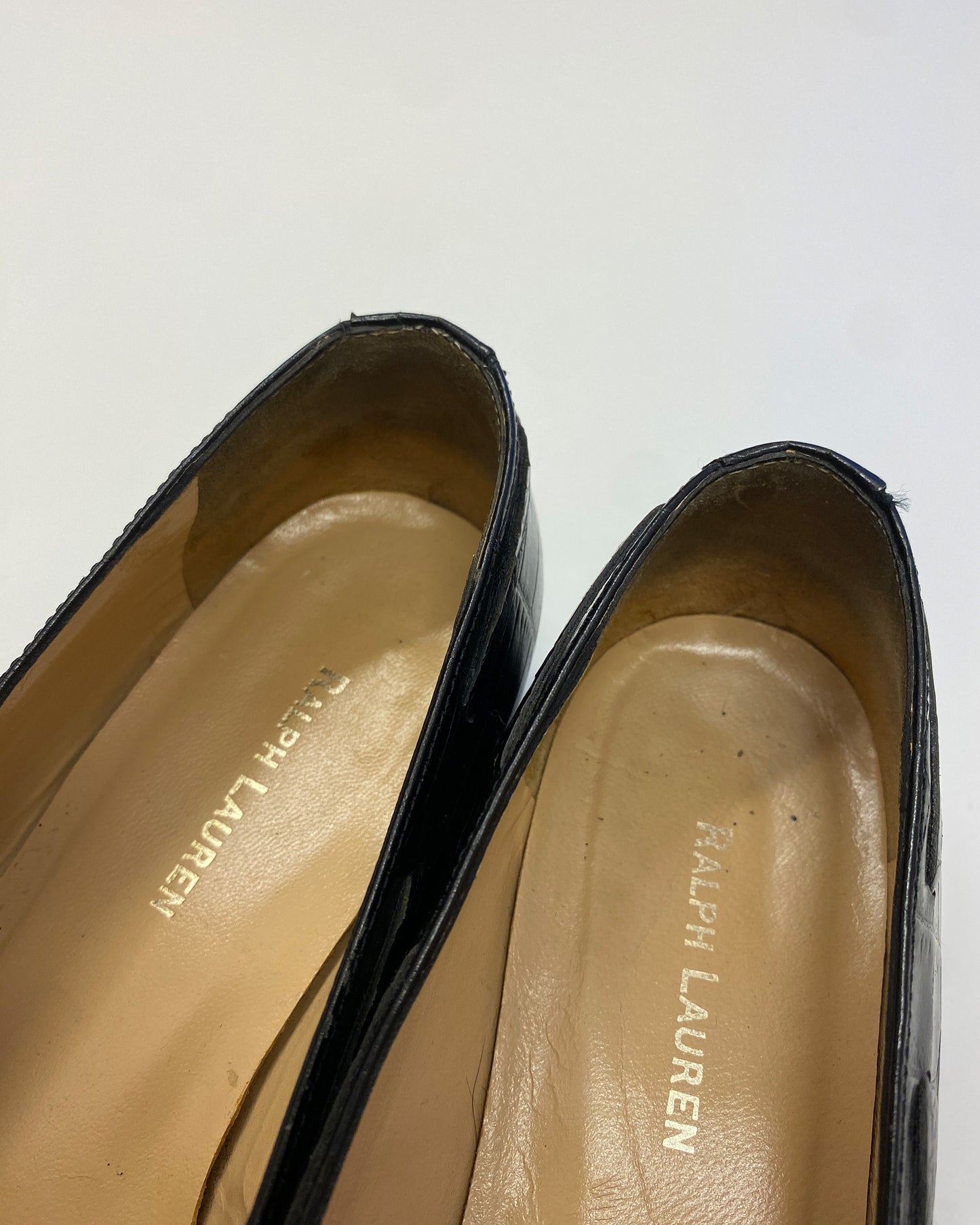 Ralph Lauren 1990s Alligator Leather Tassel Loafer Black