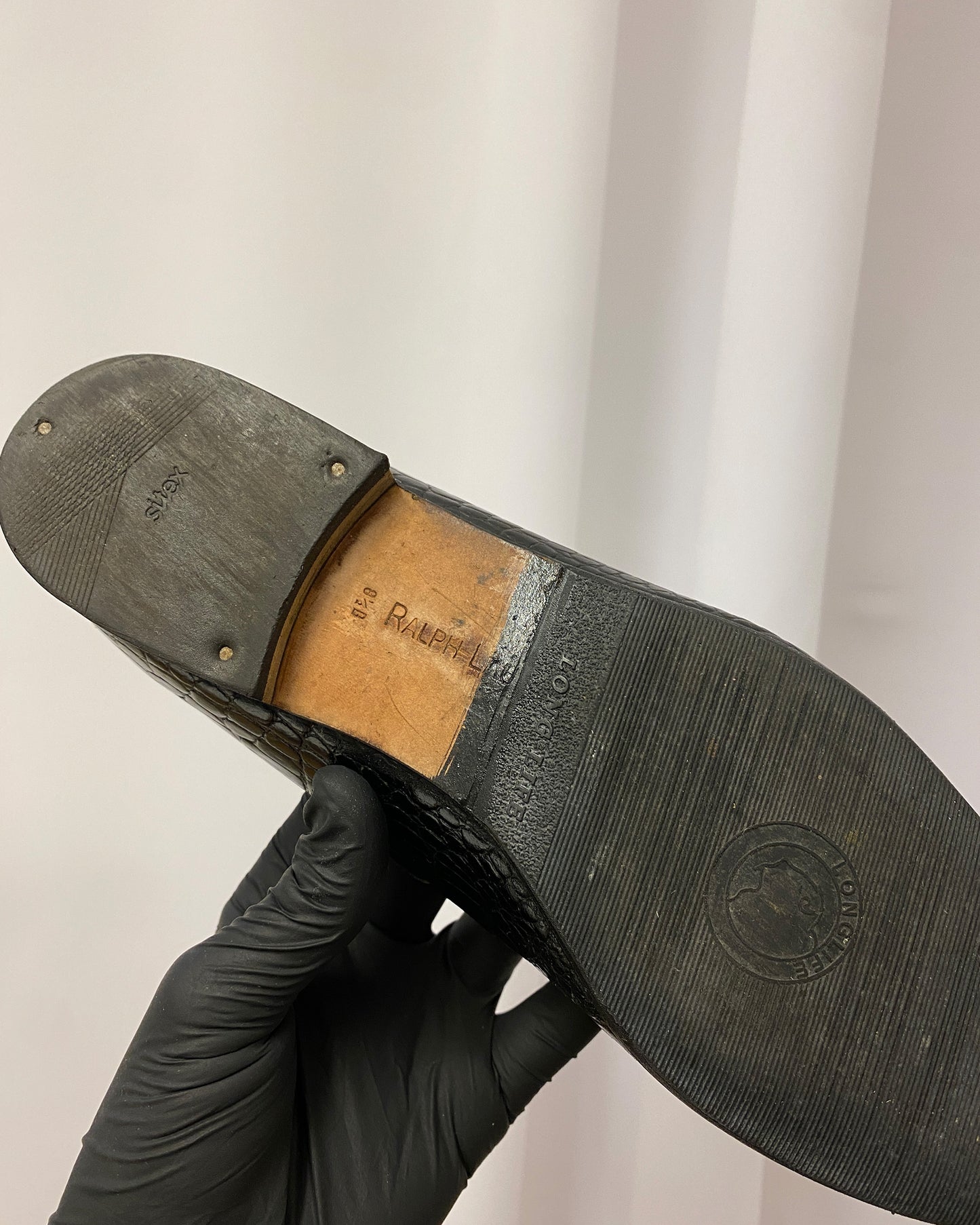 Ralph Lauren 1990s Alligator Leather Tassel Loafer Black