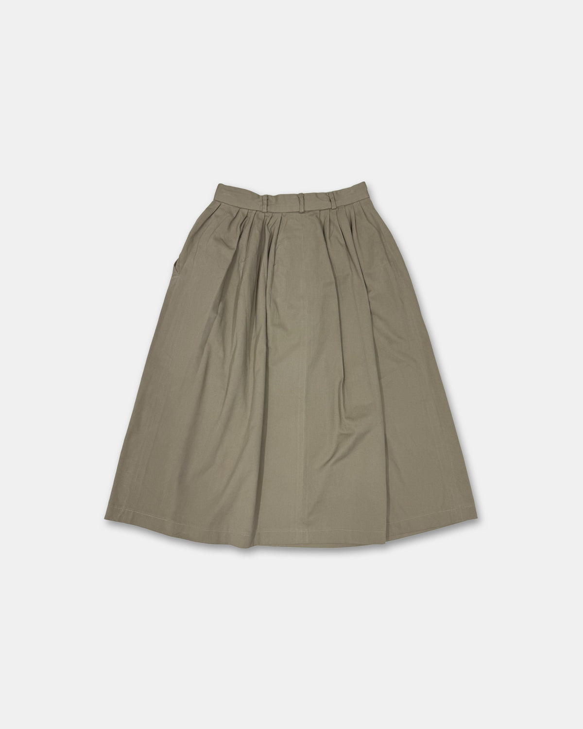 Ralph Lauren 1990s Pleated Denim Skirt Beige