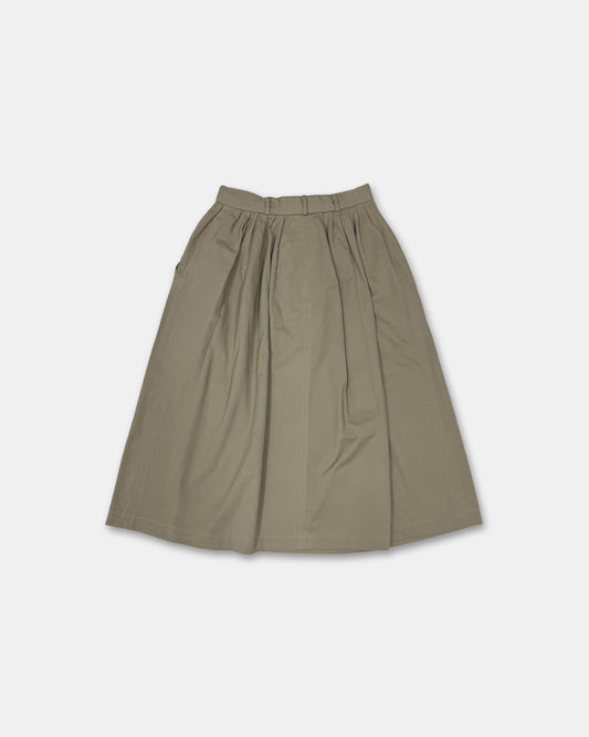 Ralph Lauren 1990s Pleated Denim Skirt Beige