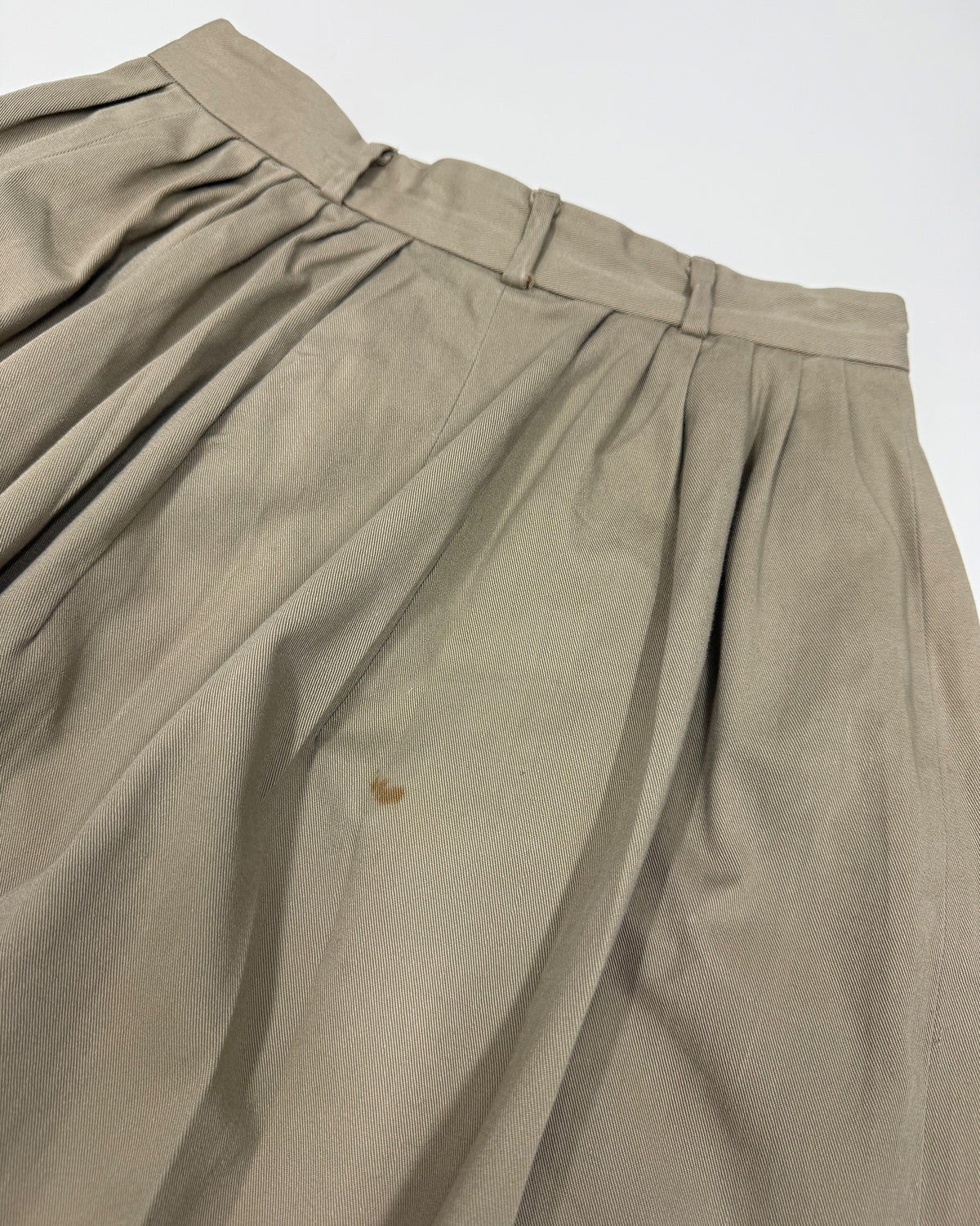 Ralph Lauren 1990s Pleated Denim Skirt Beige