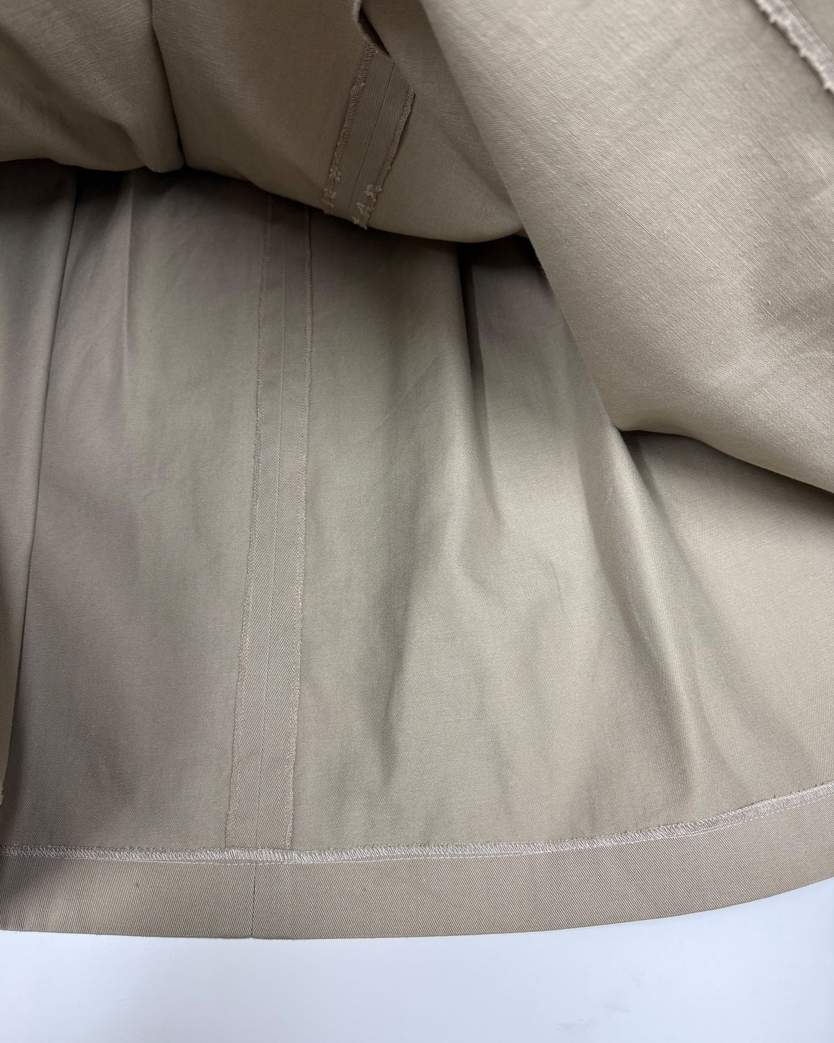 Ralph Lauren 1990s Pleated Denim Skirt Beige