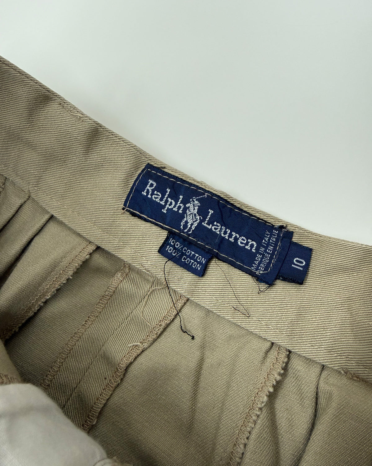 Ralph Lauren 1990s Pleated Denim Skirt Beige