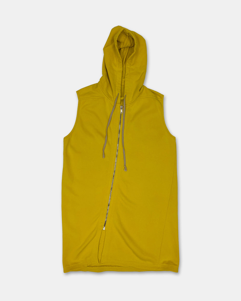 Rick Owens DRKSHDW SS2017 Sleeveless Long Zip Hoodie Lemon Yellow