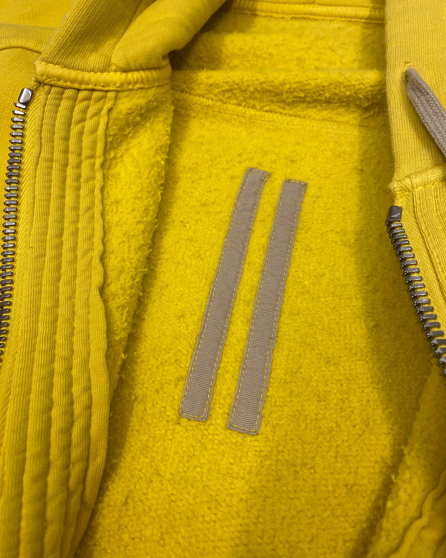Rick Owens DRKSHDW SS2017 Sleeveless Long Zip Hoodie Lemon Yellow