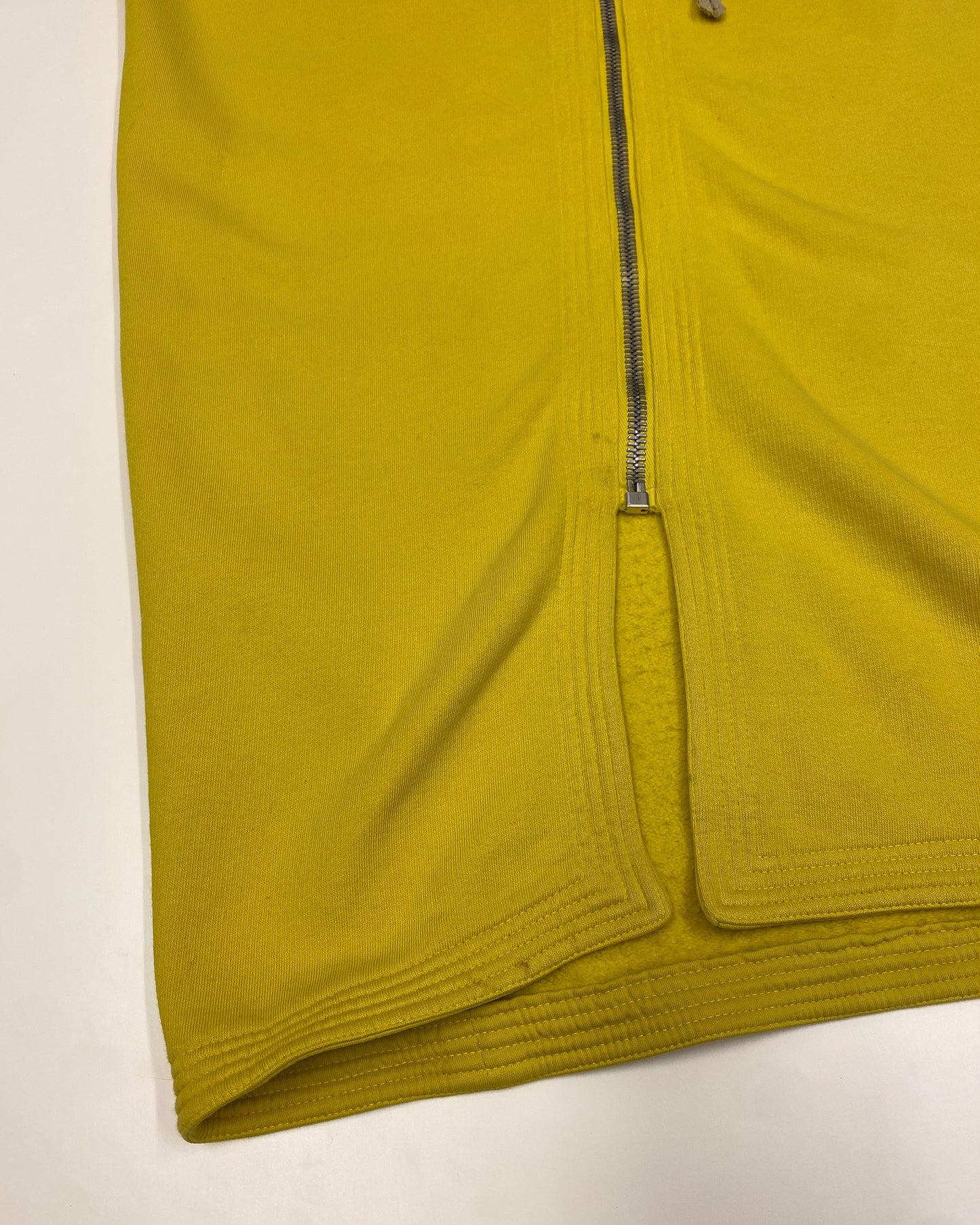 Rick Owens DRKSHDW SS2017 Sleeveless Long Zip Hoodie Lemon Yellow