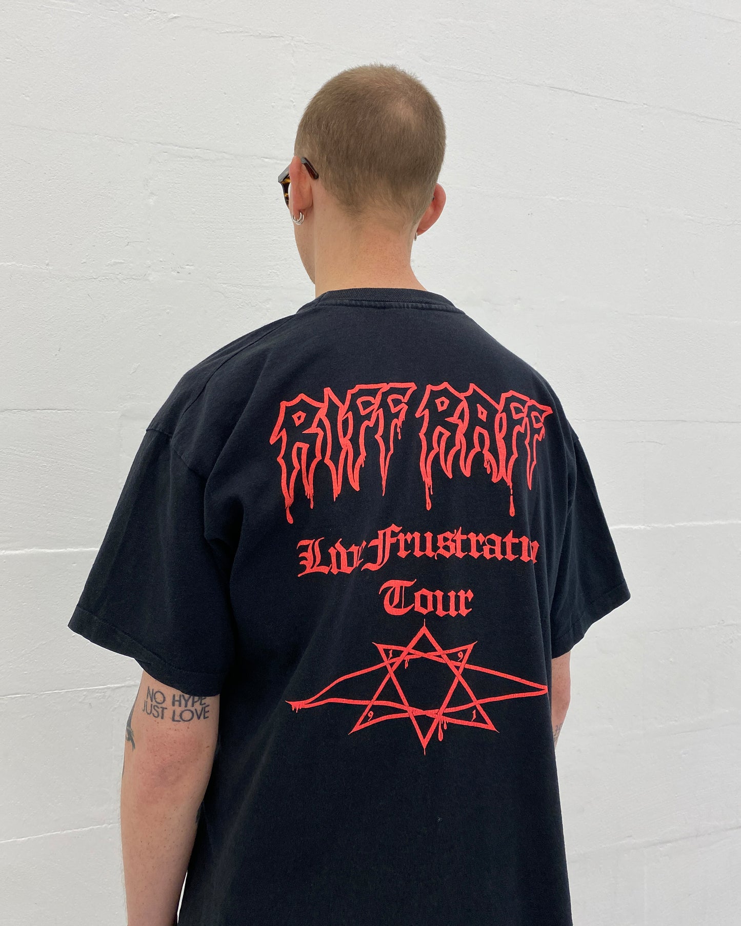 Riff Raff 1991 Live Frustration Tour Band Einzeln genähtes T-Shirt Schwarz 