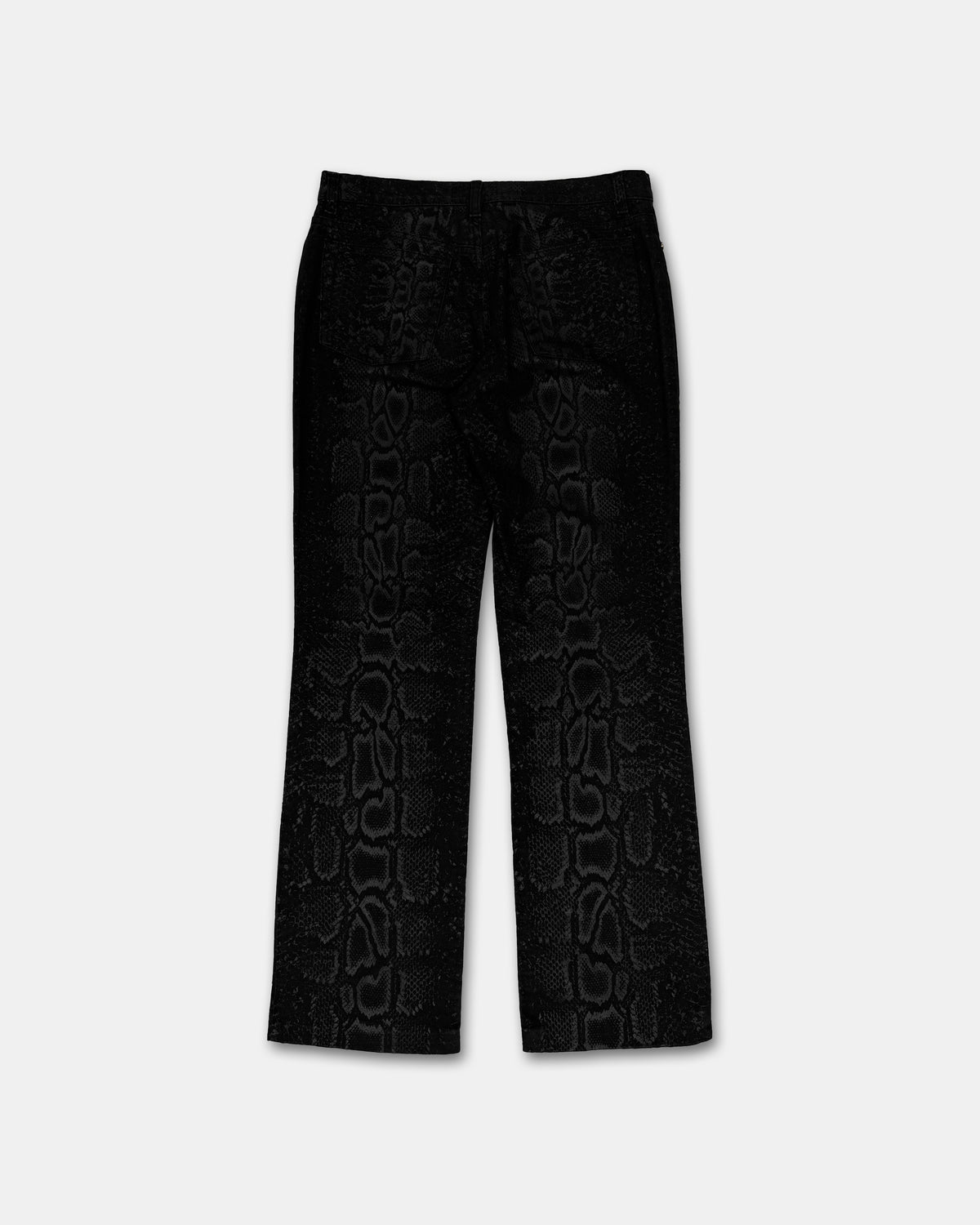 Roberto Cavalli FW1998 Snakeskin Python Effect Boot Cut Denim Black