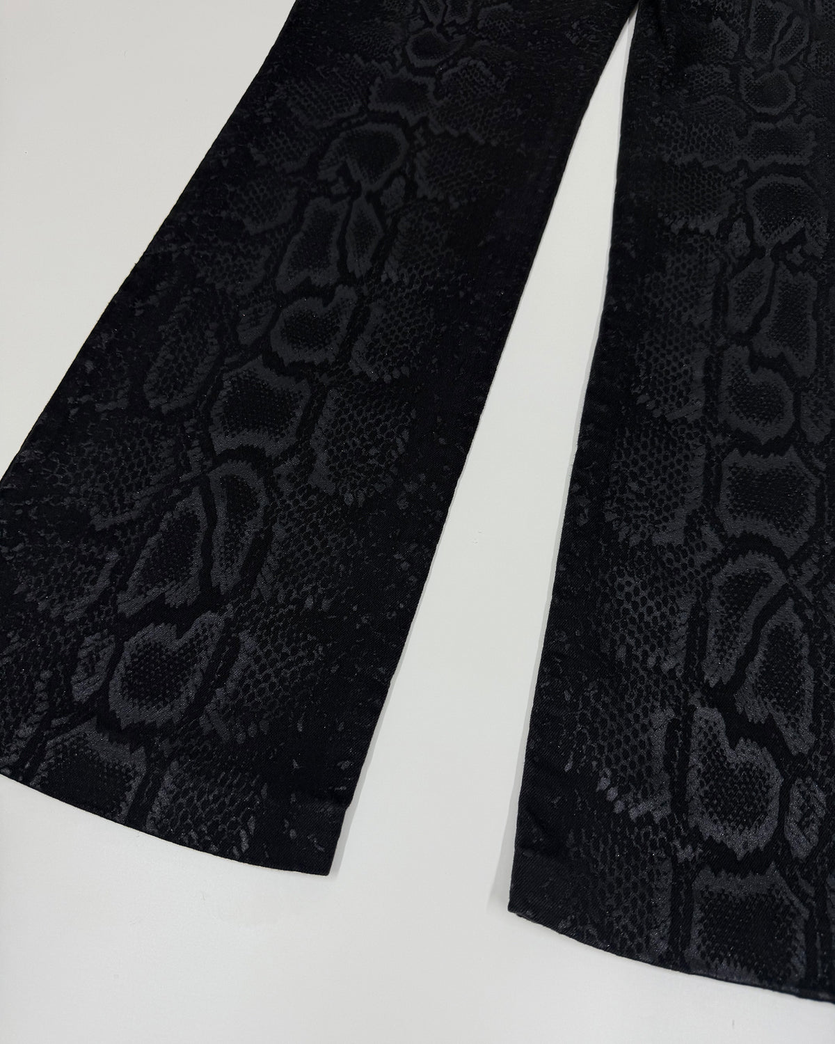 Roberto Cavalli FW1998 Snakeskin Python Effect Boot Cut Denim Black